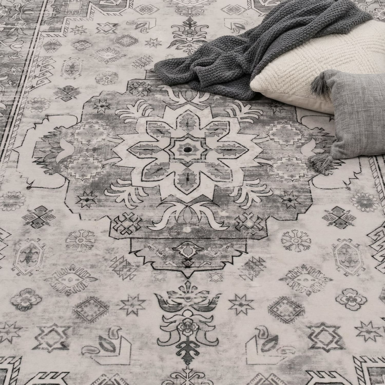 Teppich waschbar Semer Grau
