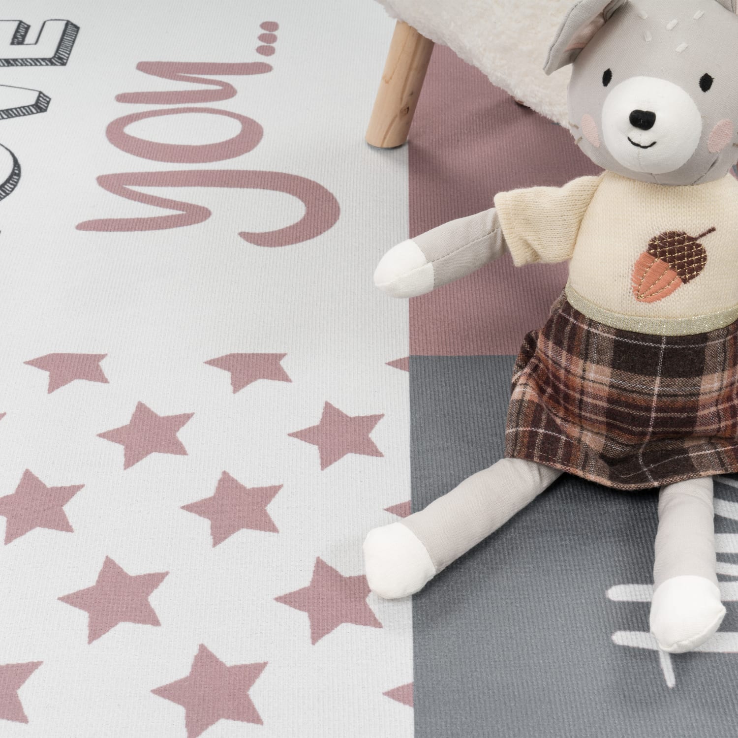 Kinderteppich waschbar Aleyna Pink
