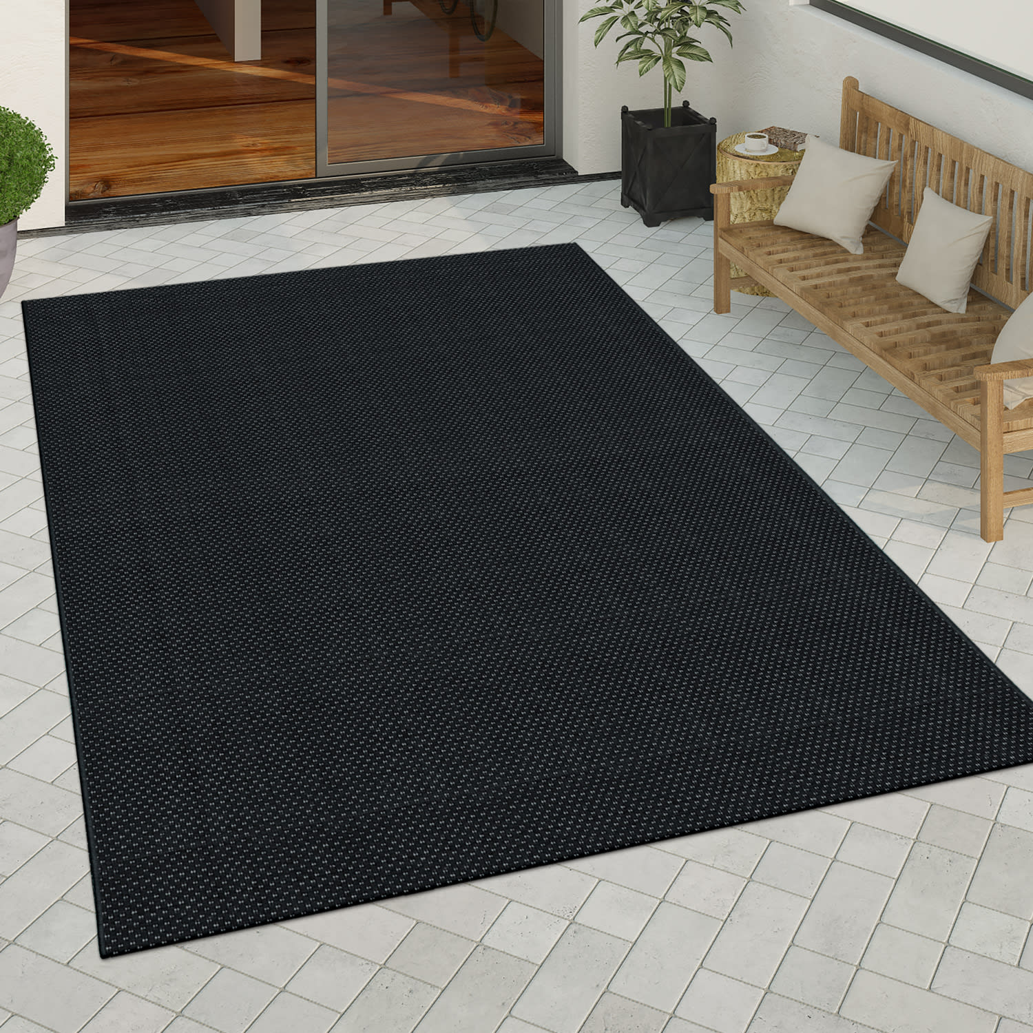 In- & Outdoor-Teppich Country Schwarz