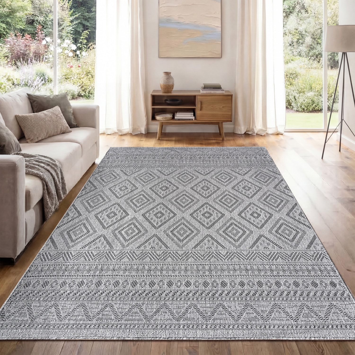 In- & outdoor-teppich Vermont | Anthrazit | 80X250 cm
