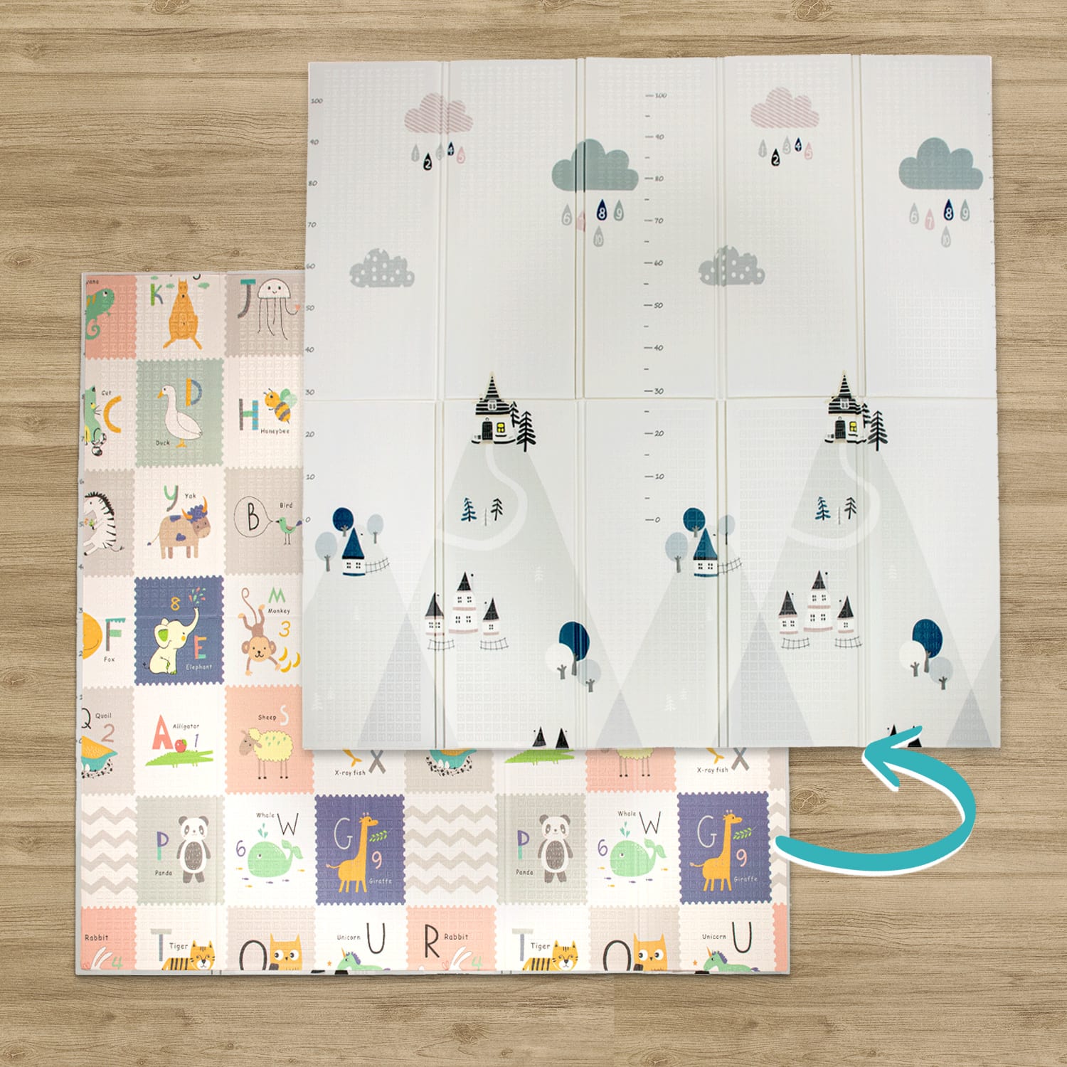 Spielteppich faltbar Folding Mat Weiß