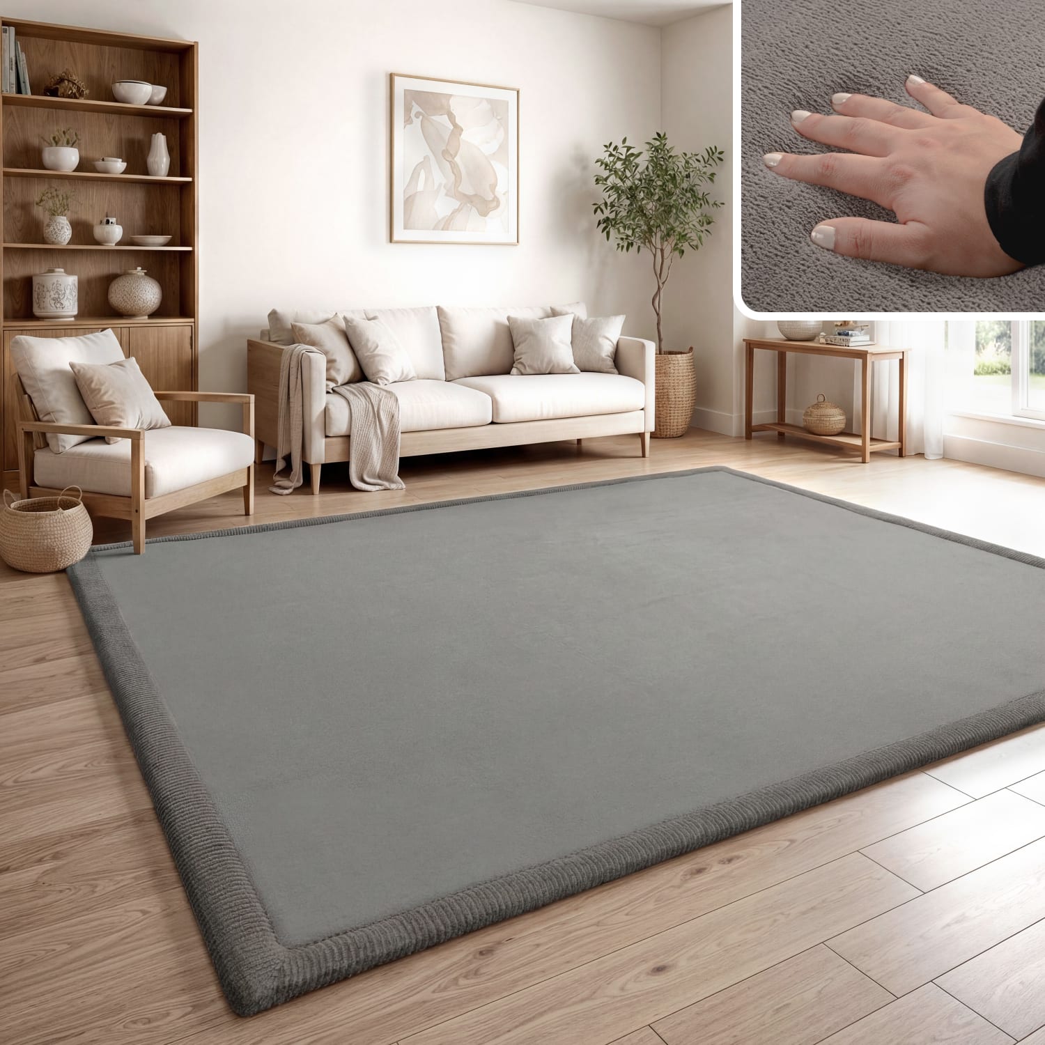 Kinderteppich waschbar Tatami Grau