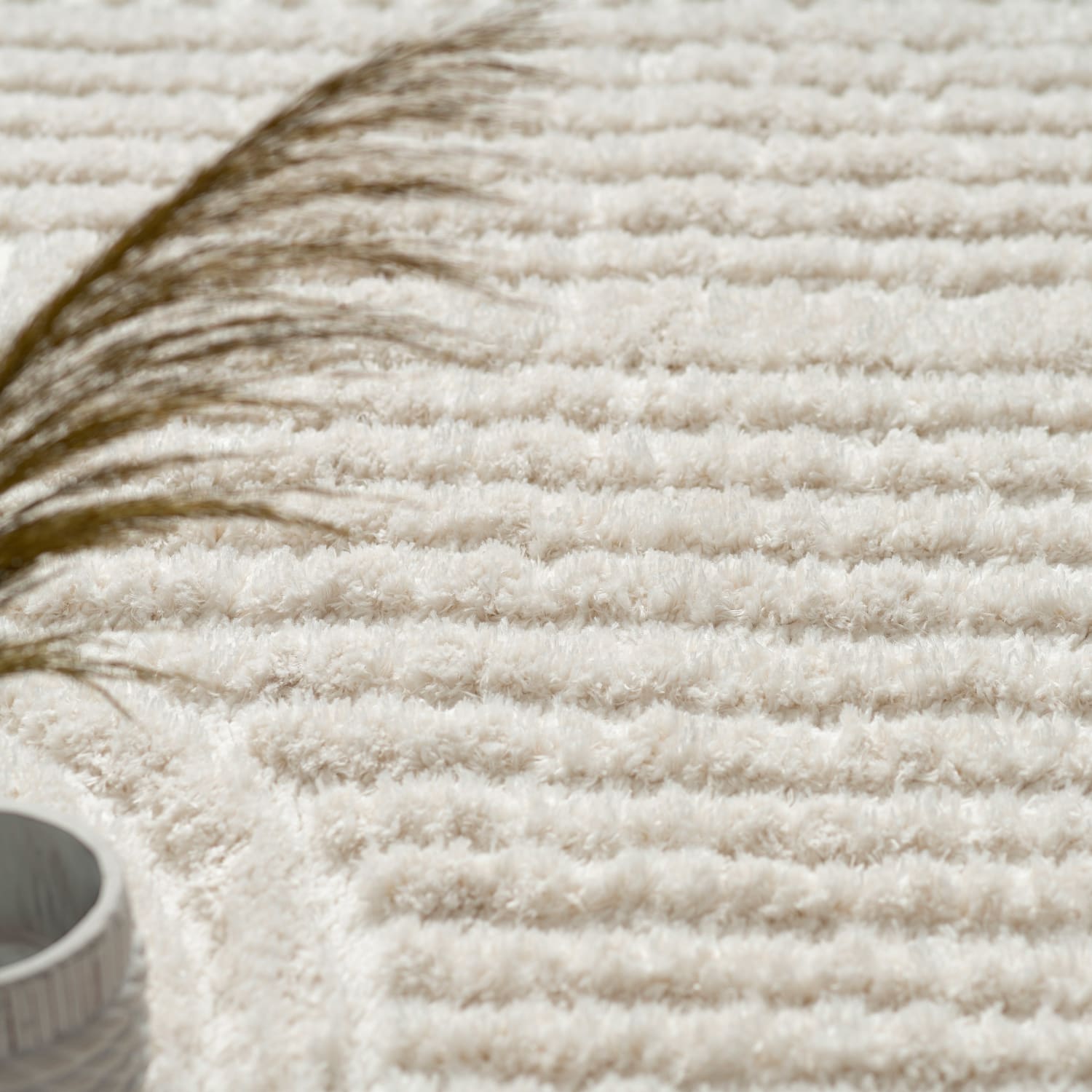 Hochflorteppich Palma Weiß