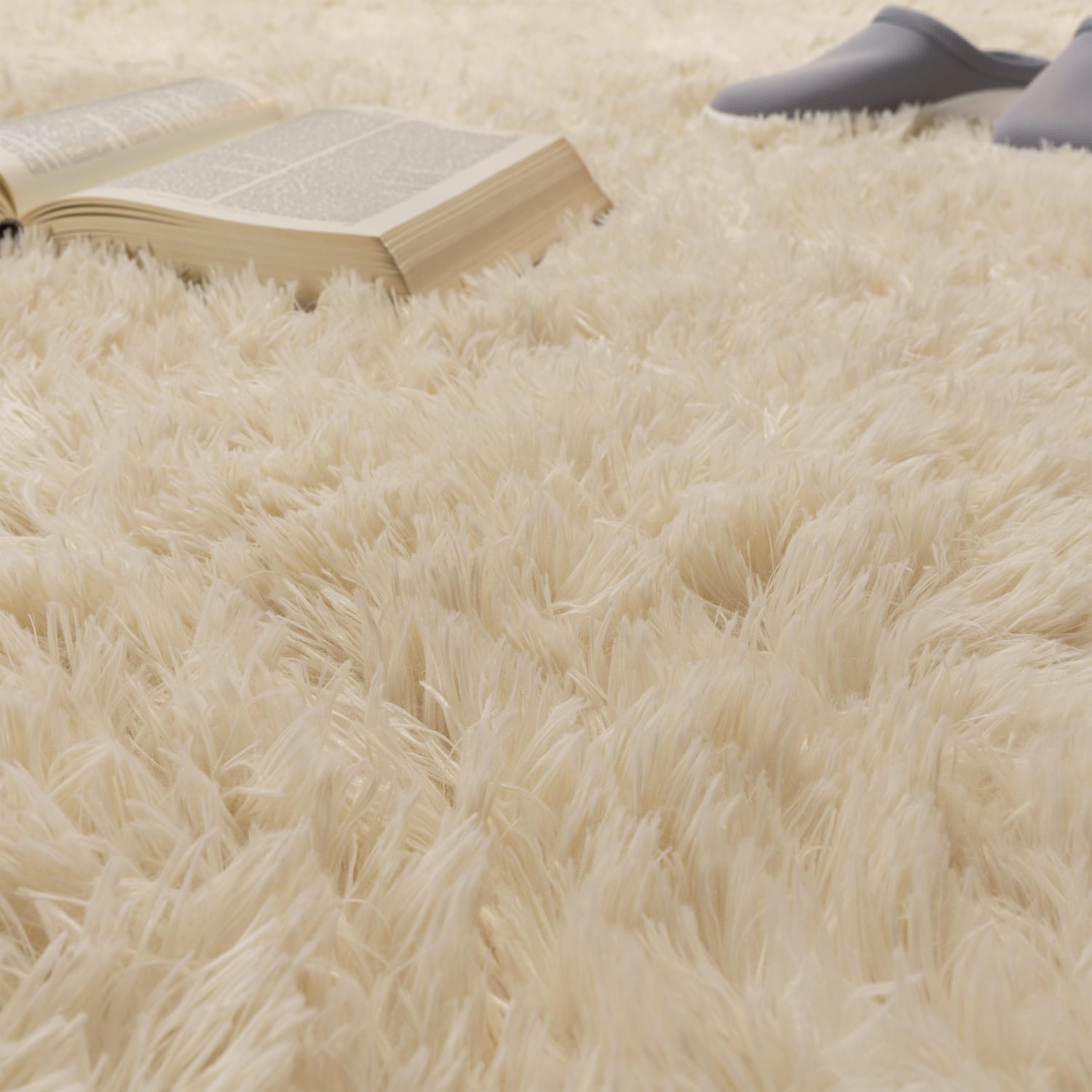 Hochflorteppich Silky Elfenbein