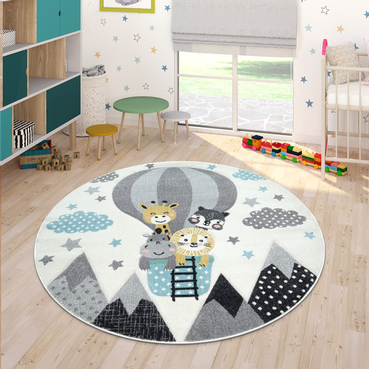 Kinder-teppich Cosmo | Creme | 200 cm rund