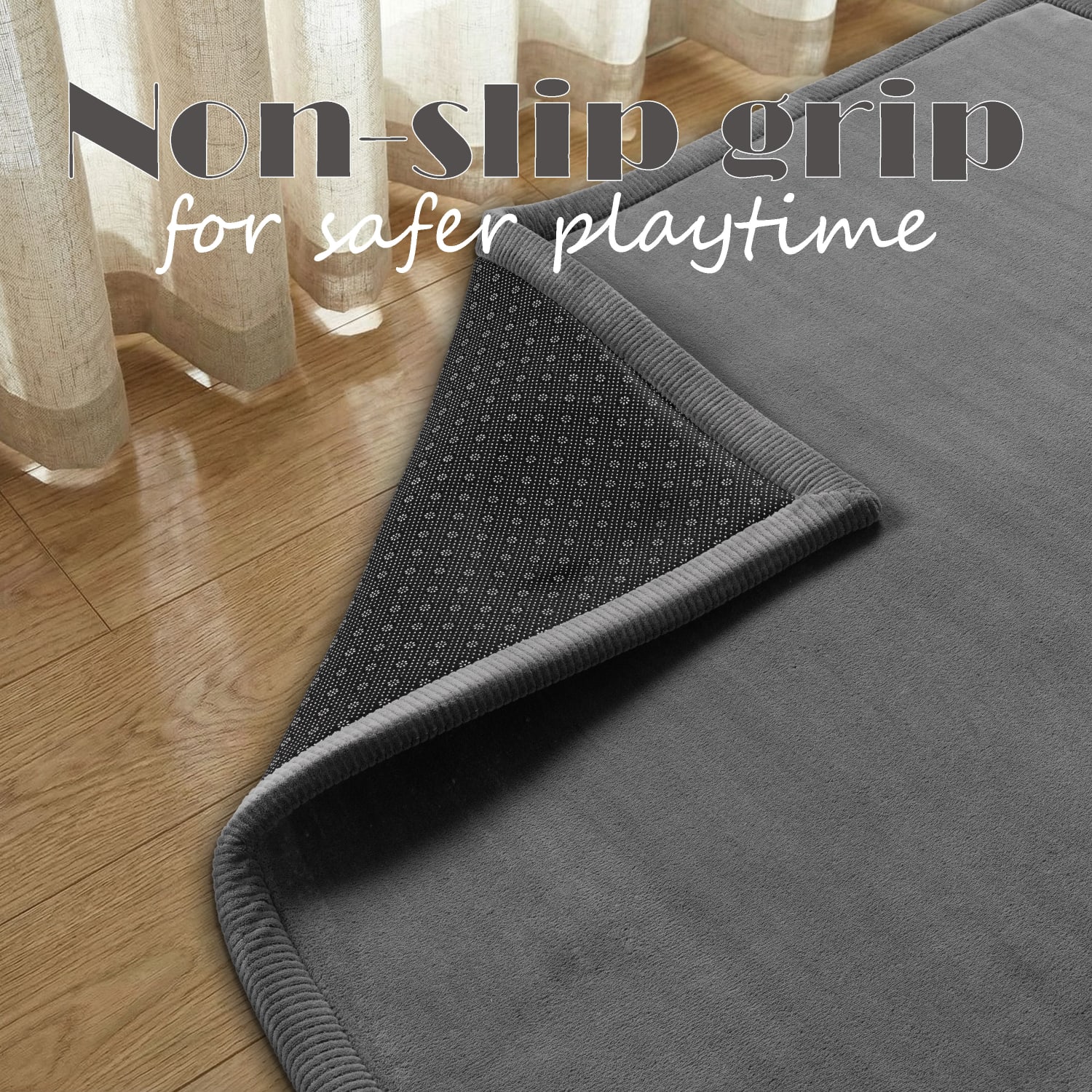 Kinderteppich waschbar Tatami Anthrazit