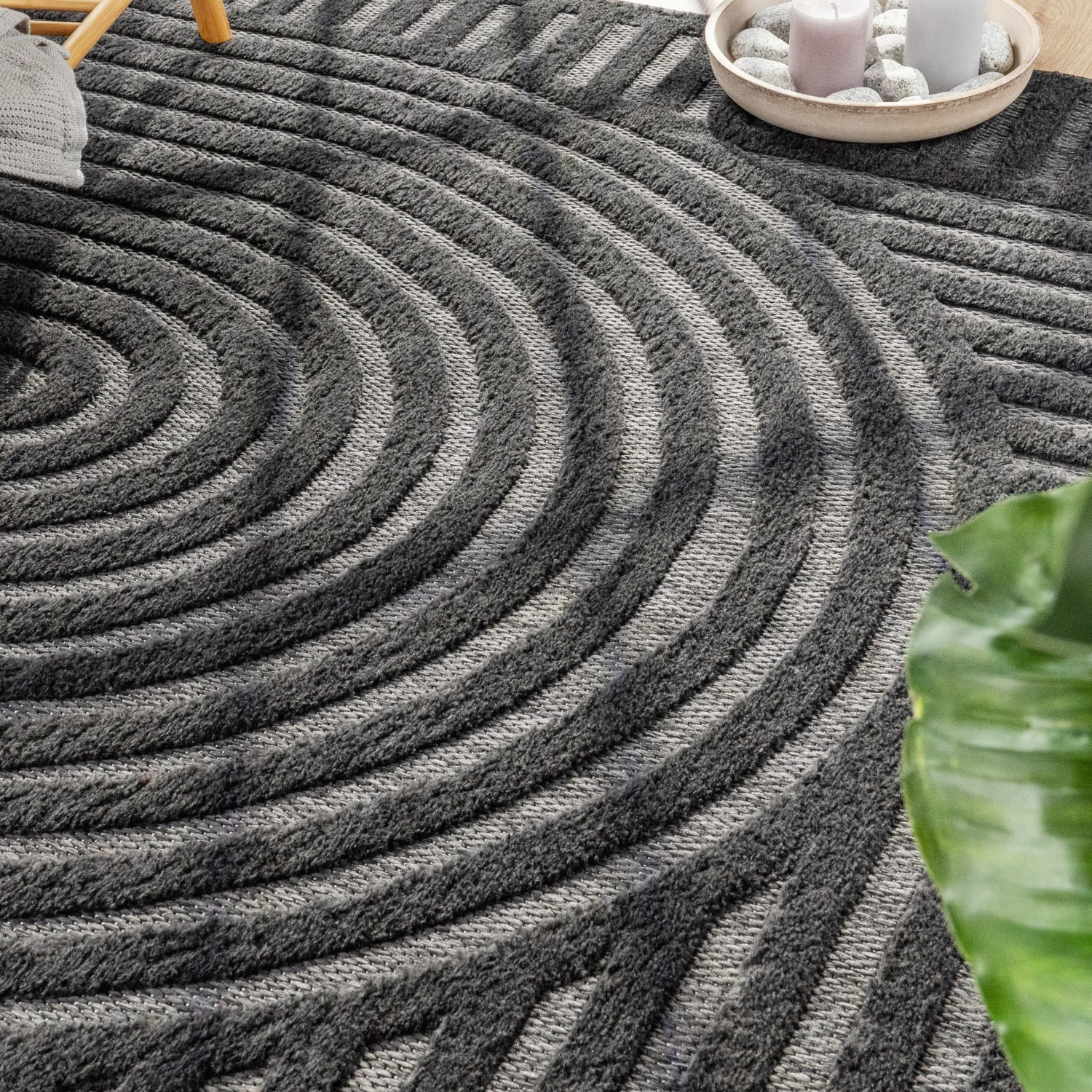 In- & Outdoor-Teppich Livorno Anthrazit