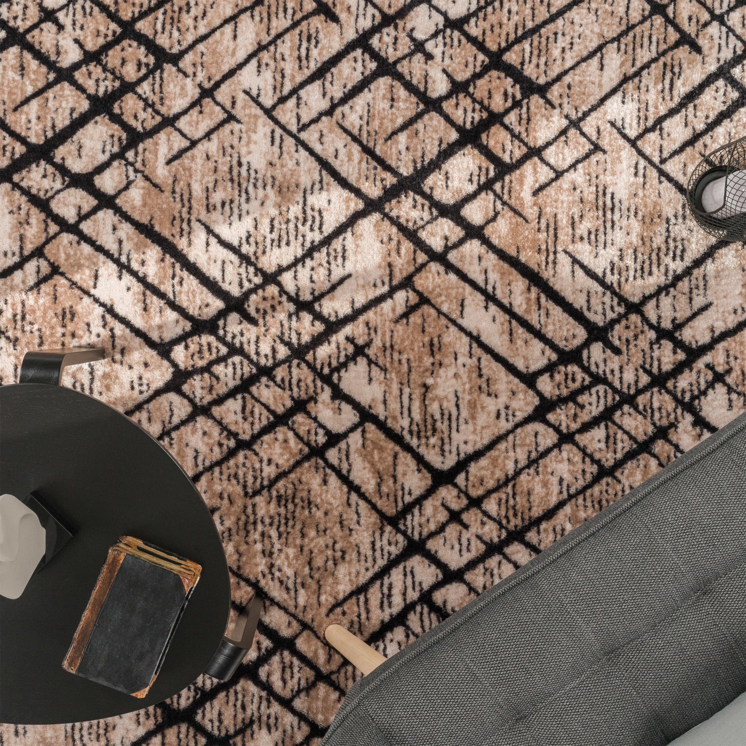 Moderner-Teppich Malaga Beige