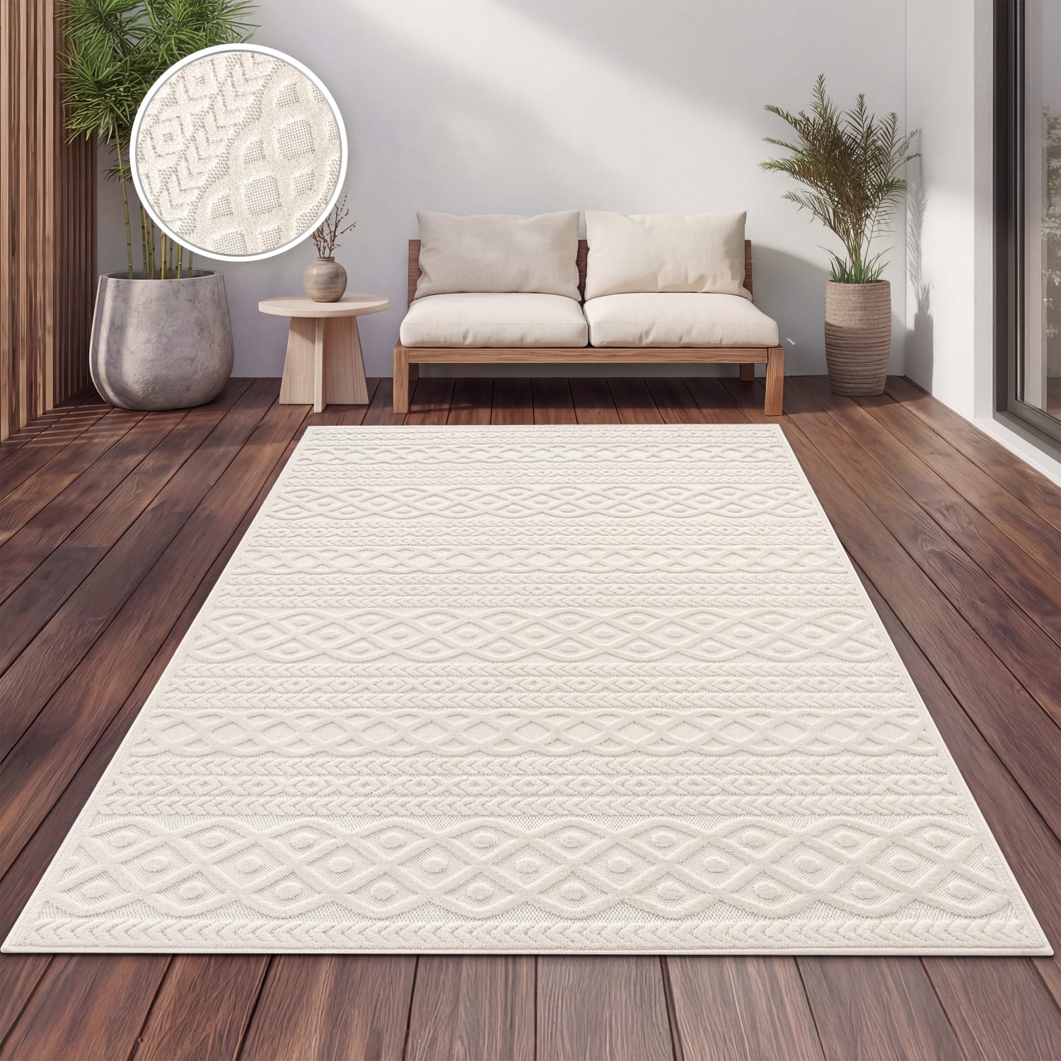 In- & Outdoor-Teppich Cotton Creme