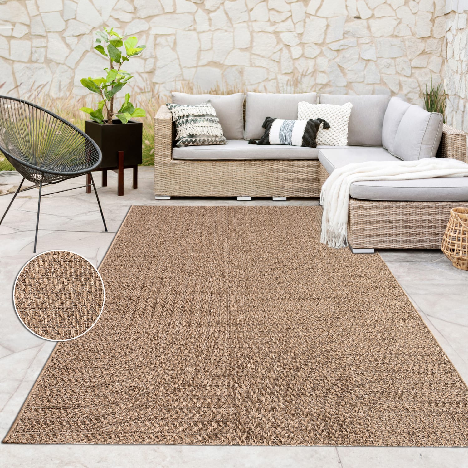 In- & Outdoor-Teppich Waregem Beige