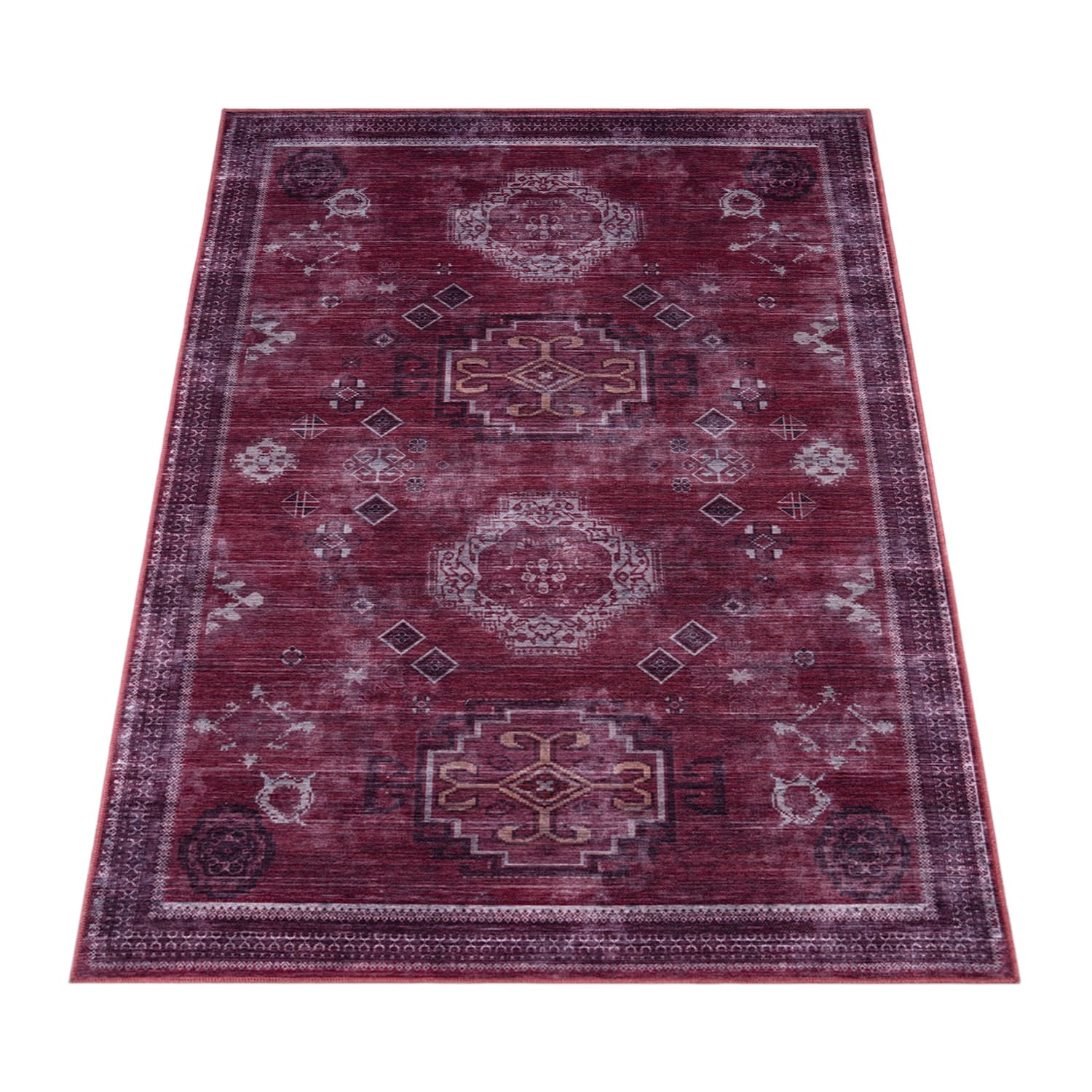Teppich waschbar Bordeaux Rot