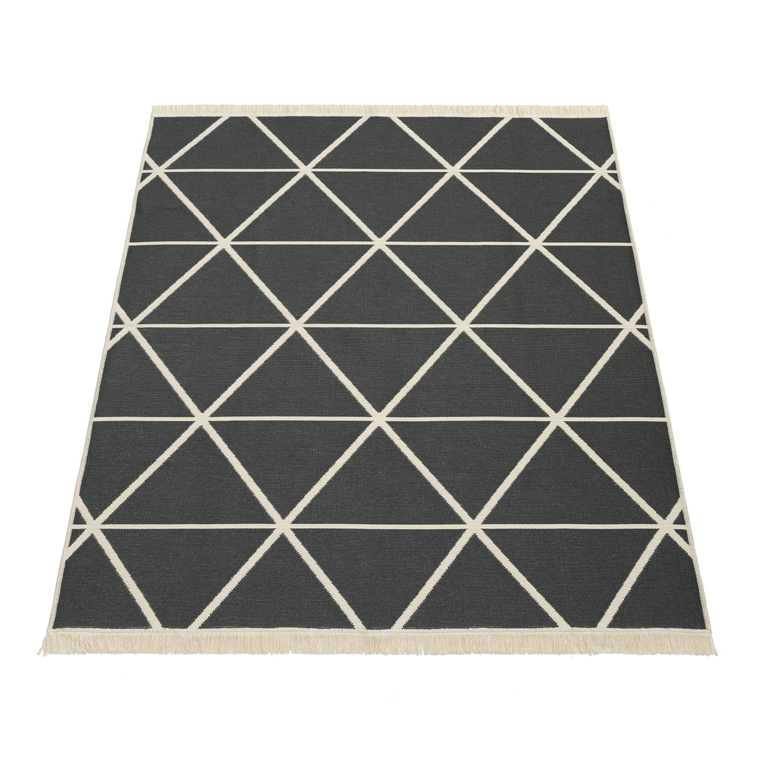 Wendbarer Teppich Skandi Kilim Anthrazit