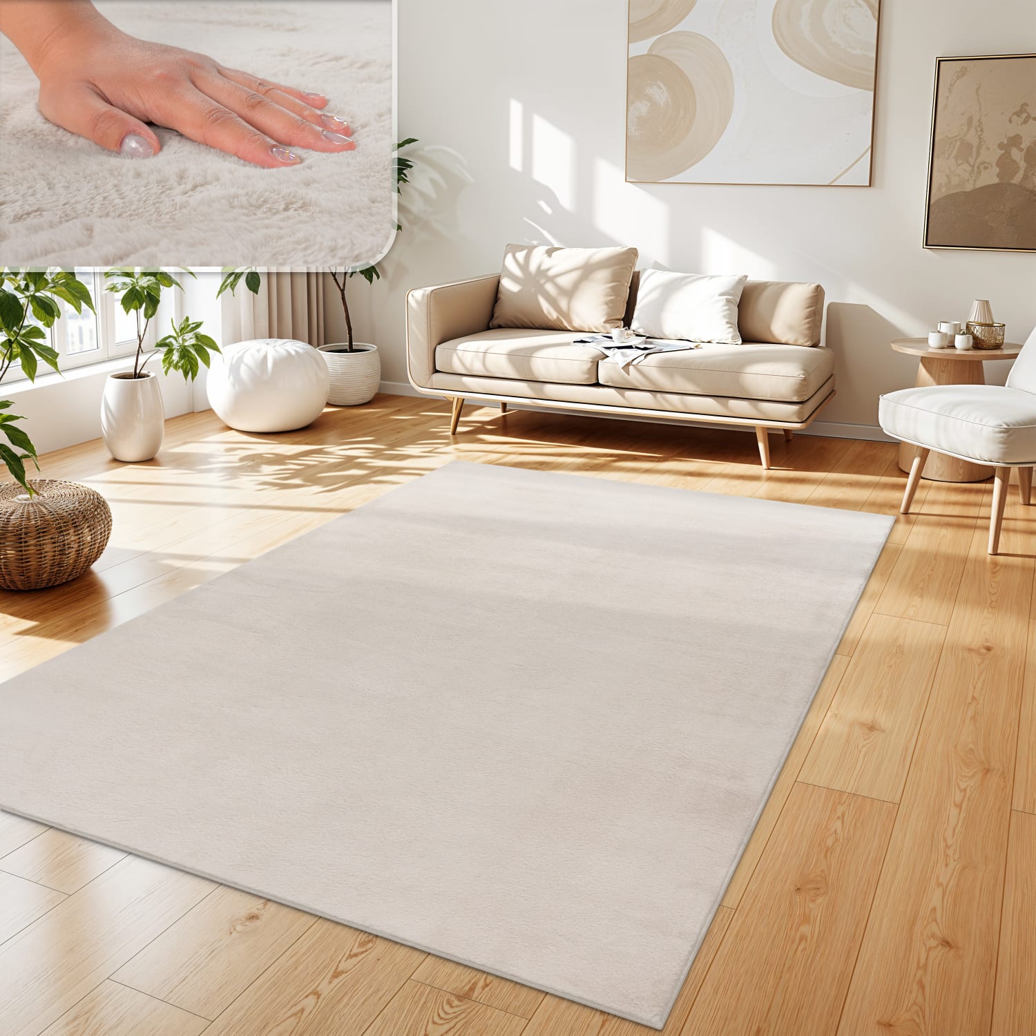 Flauschteppich Soft Creme