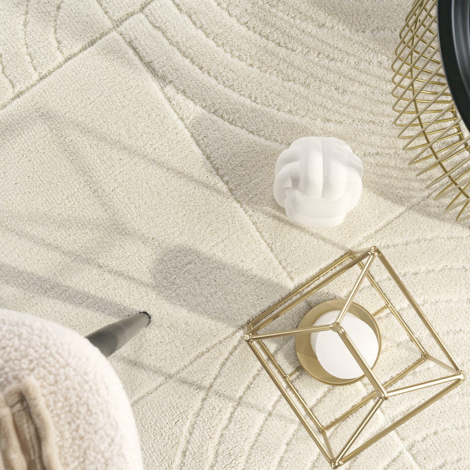 Moderner-Teppich Girit Creme