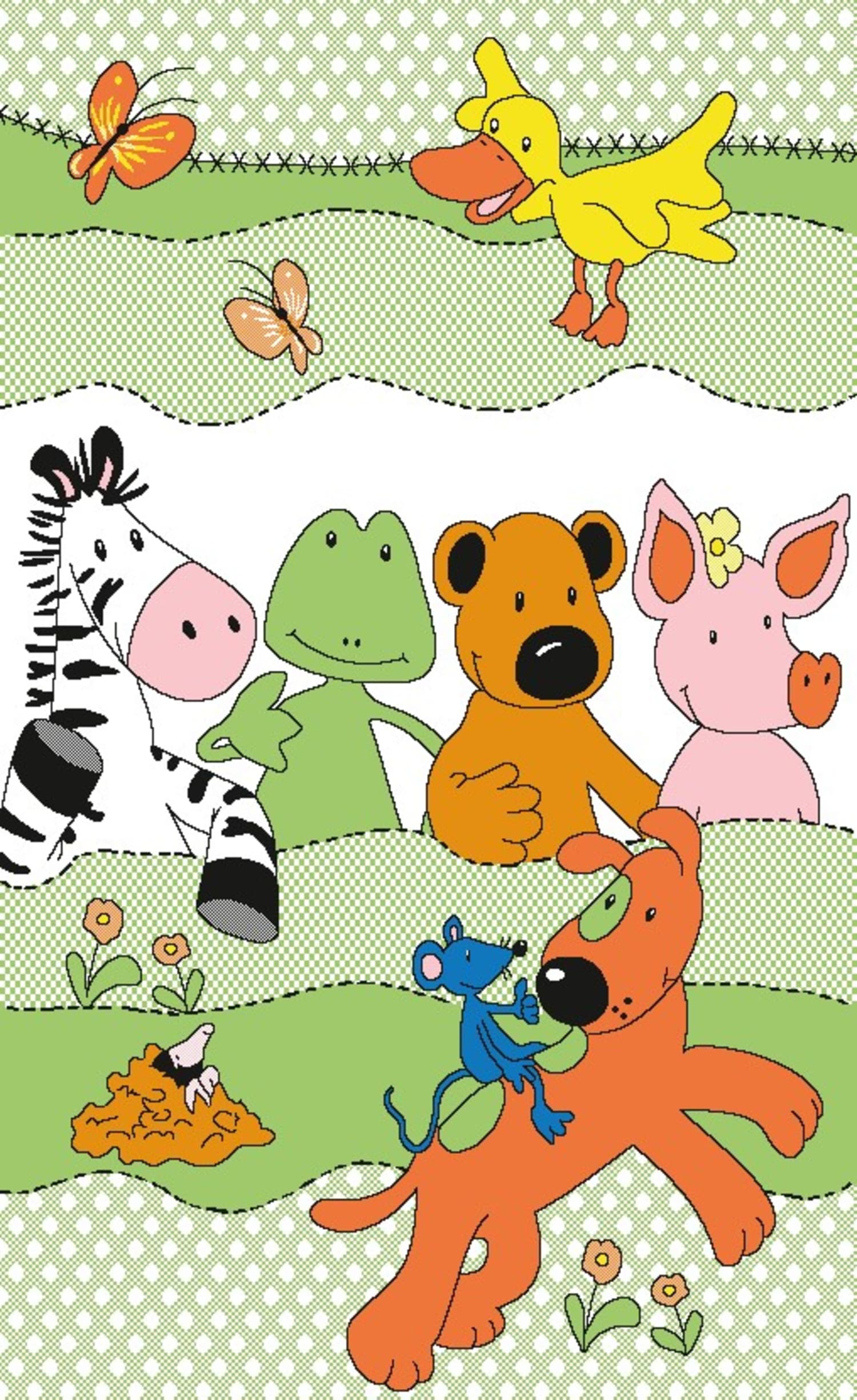 Kinder-Teppich Lieben Sieben Grün