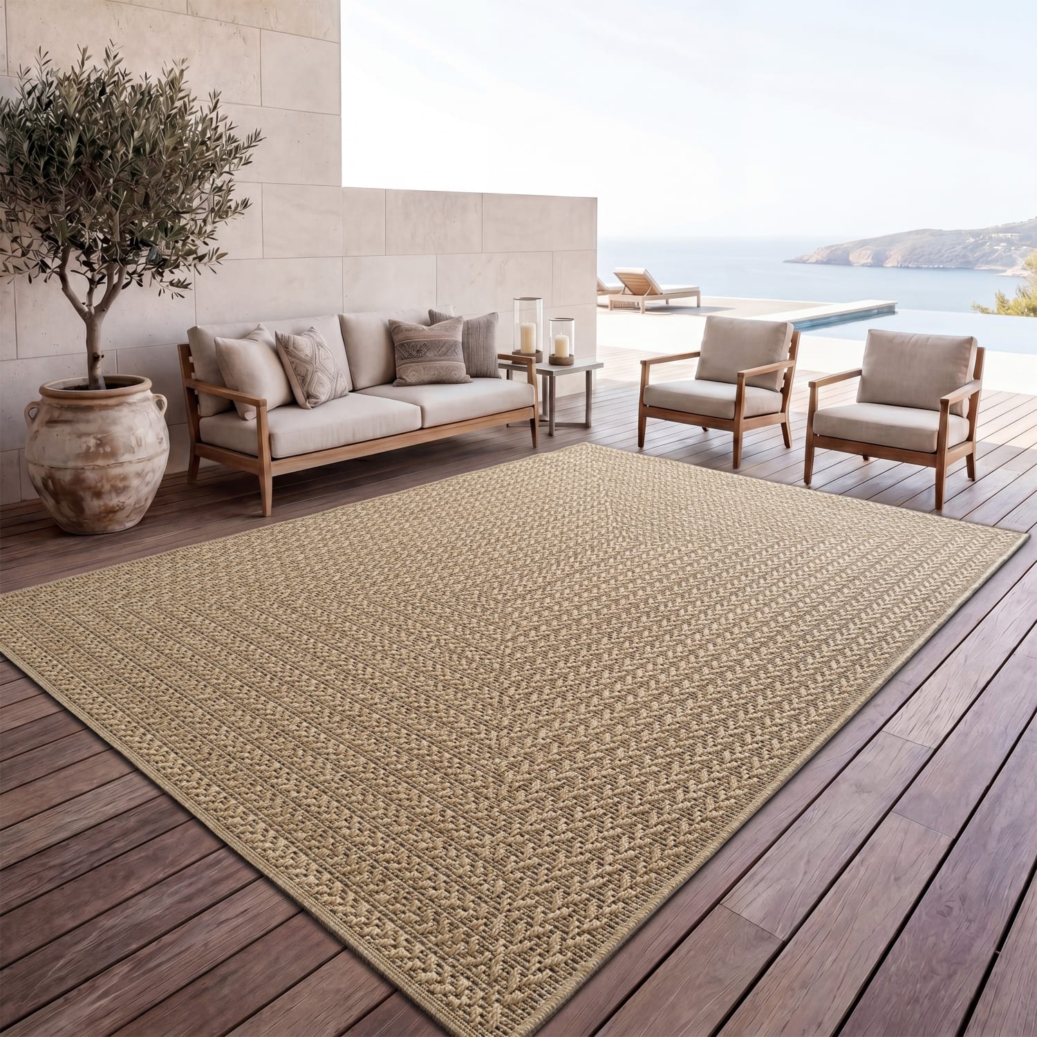 In- & Outdoor-Teppich Waregem Beige