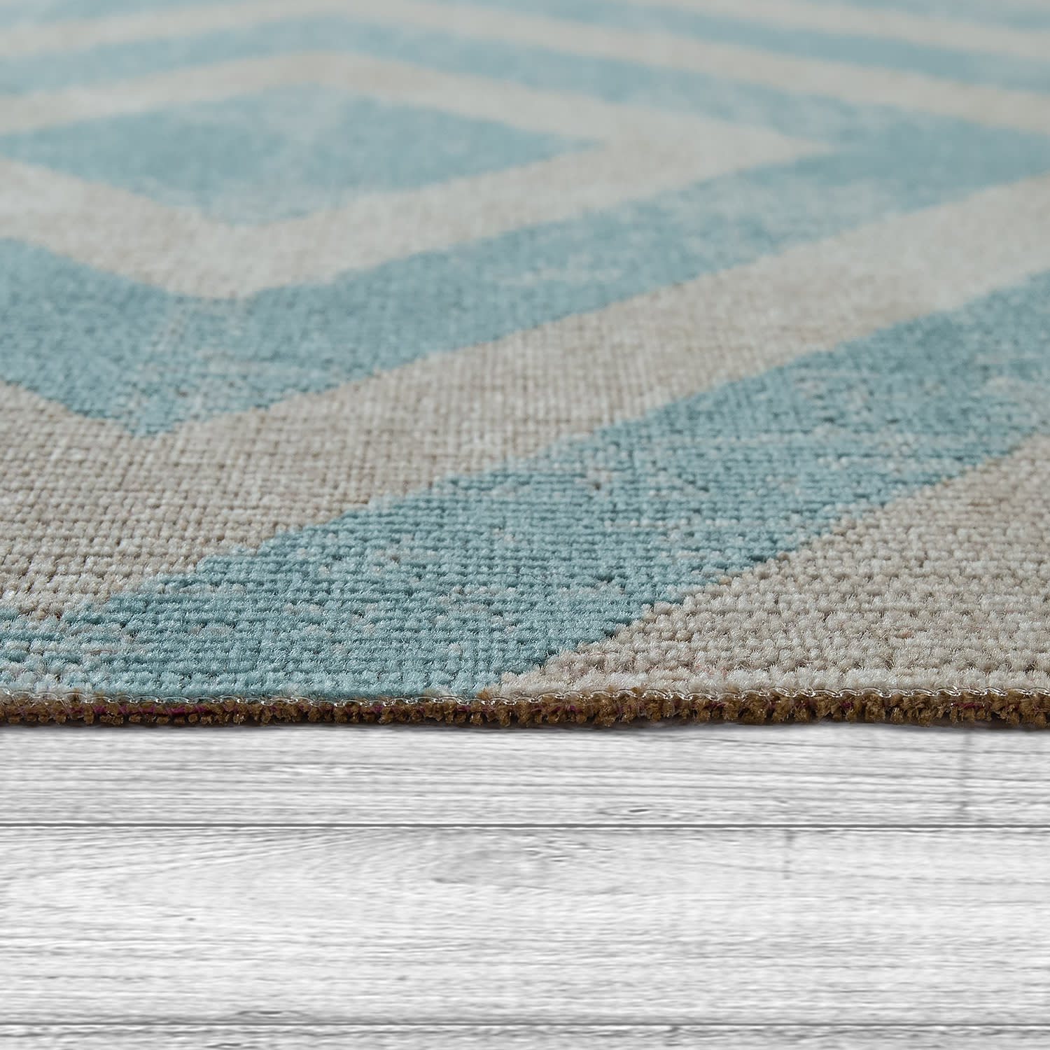 In- & outdoor-teppich Poco | Blau-Weiß | 160 cm rund
