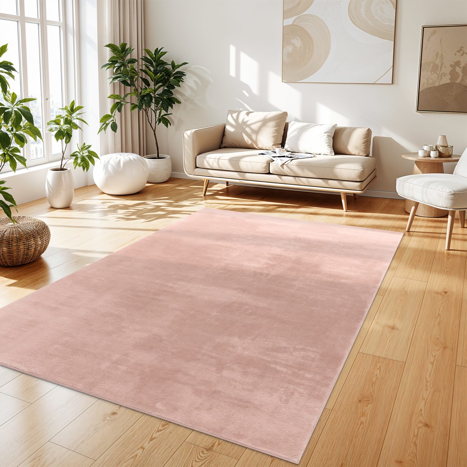 Flauschteppich Soft Pink