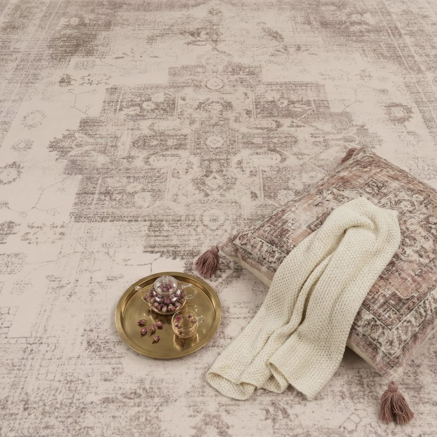 Teppich waschbar Semer Beige