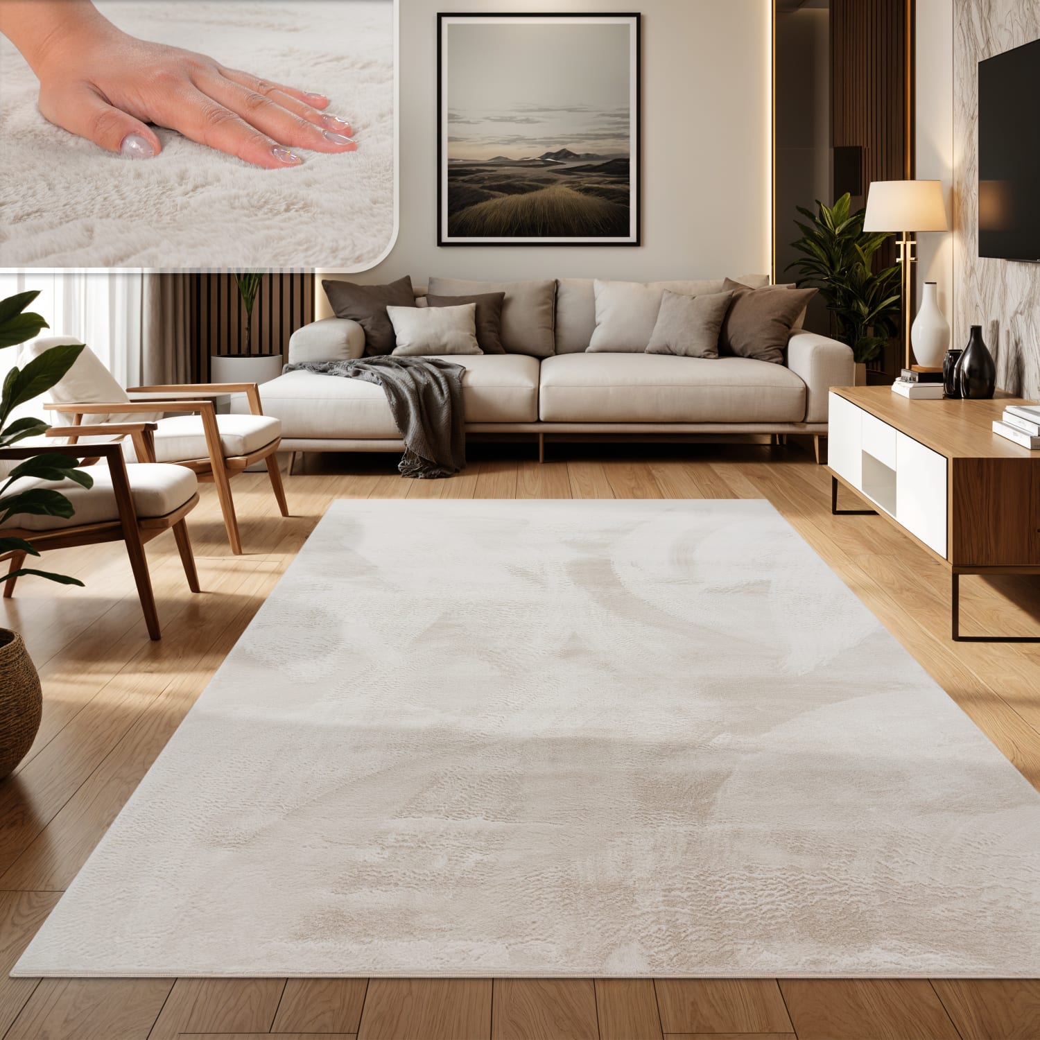 Flauschteppich Soft Creme