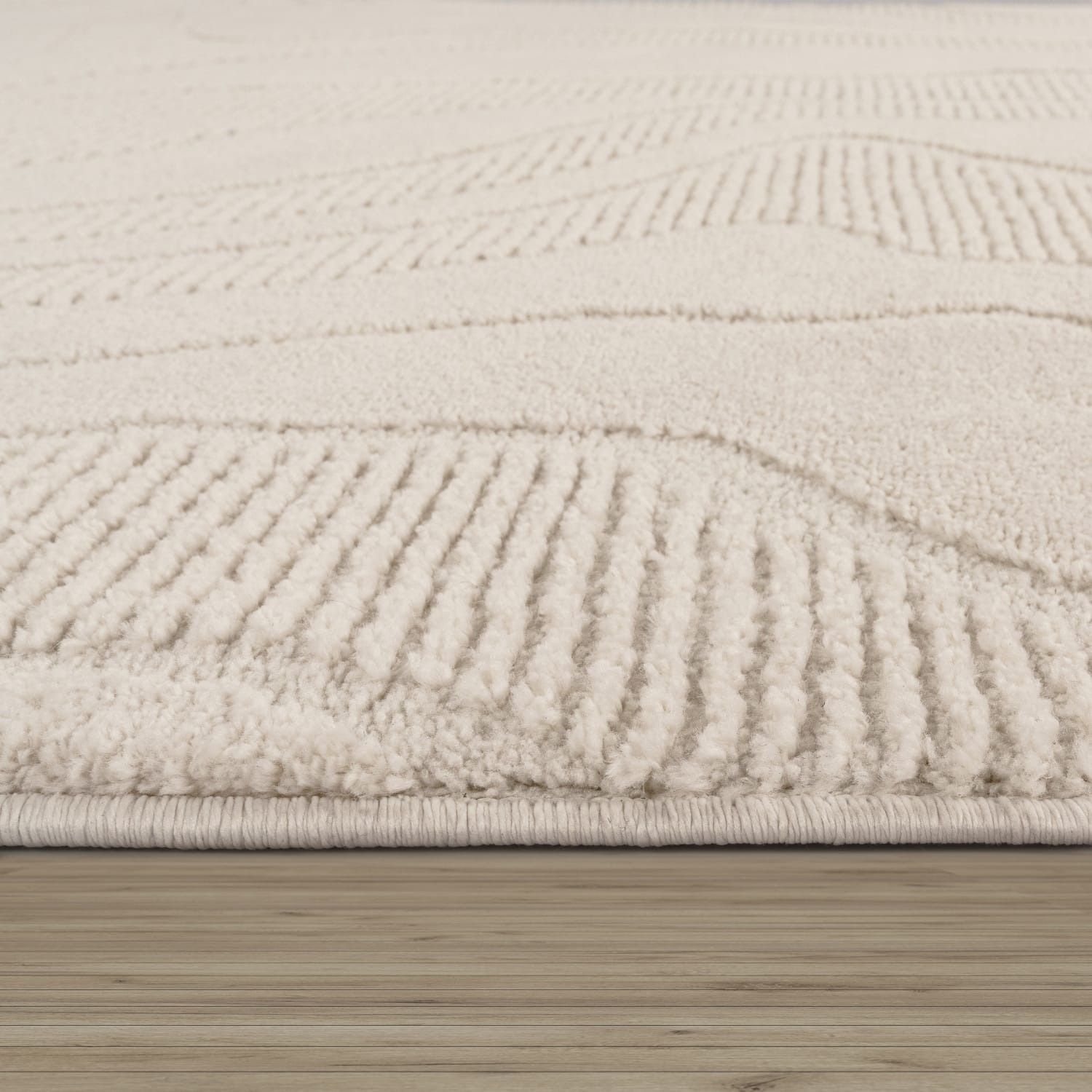 Moderner-Teppich Aura Creme