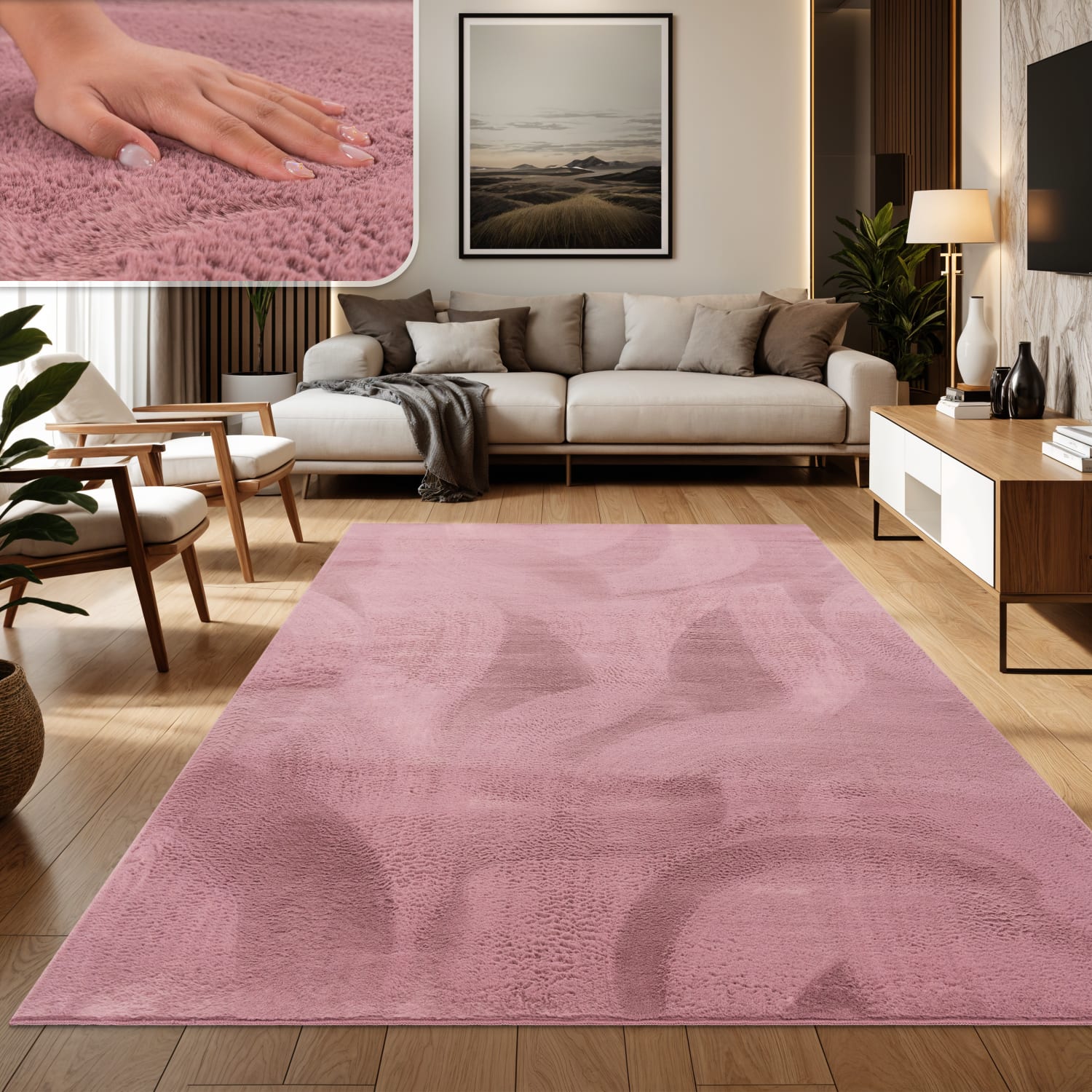 Flauschteppich Soft Beerenfarben