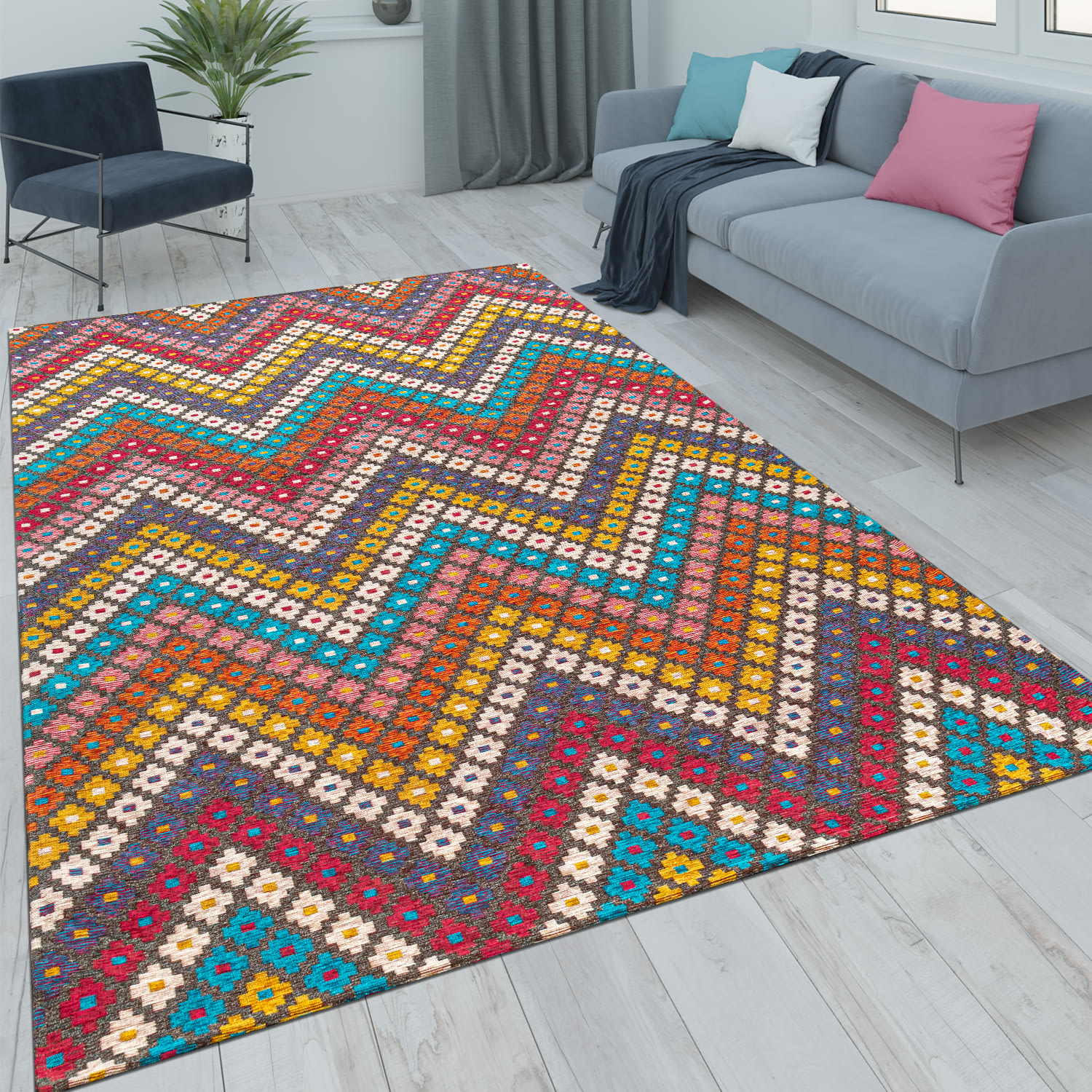 Flachgeweber teppich Mariba | Mehrfarbig | 80x150 cm | 10-235-12-18|2
