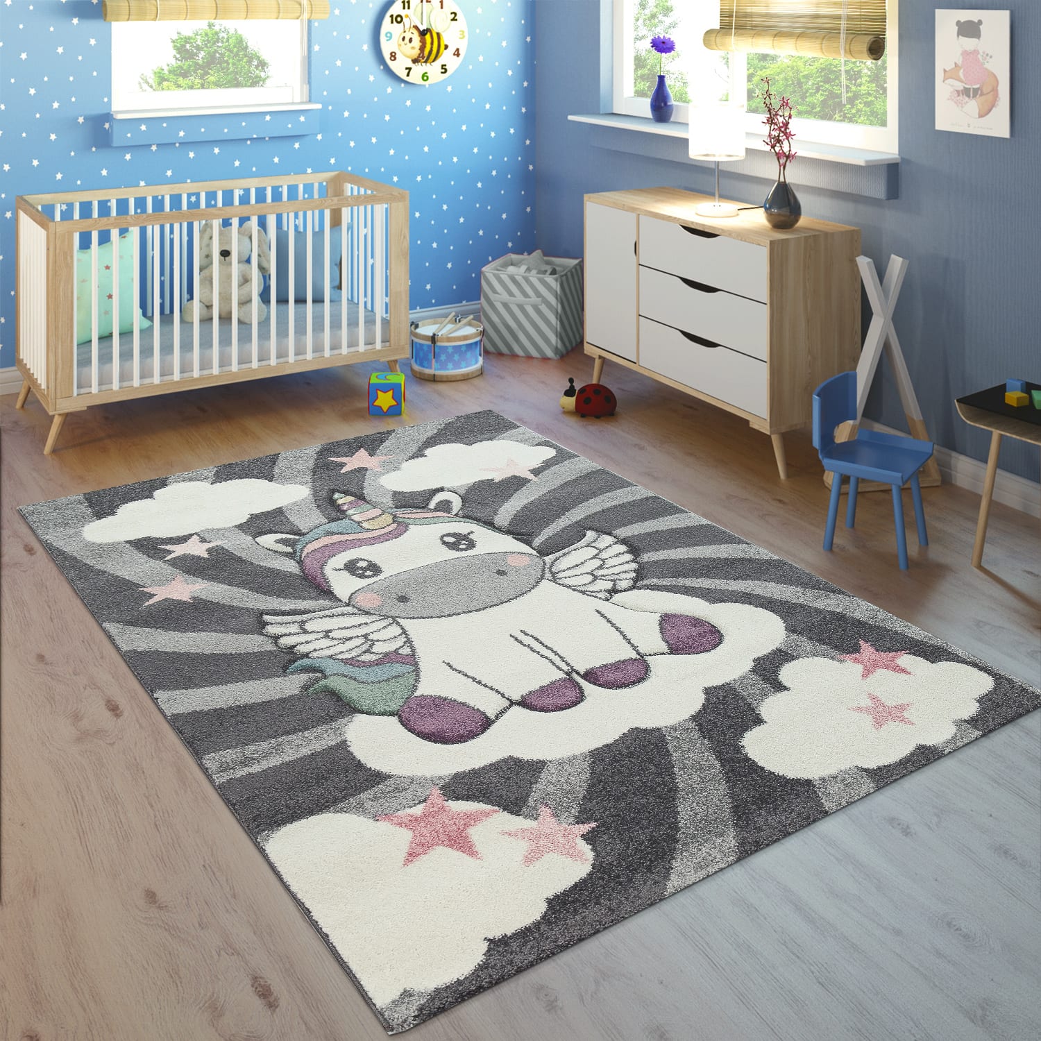 Kinder-Teppich Cosmo Grau