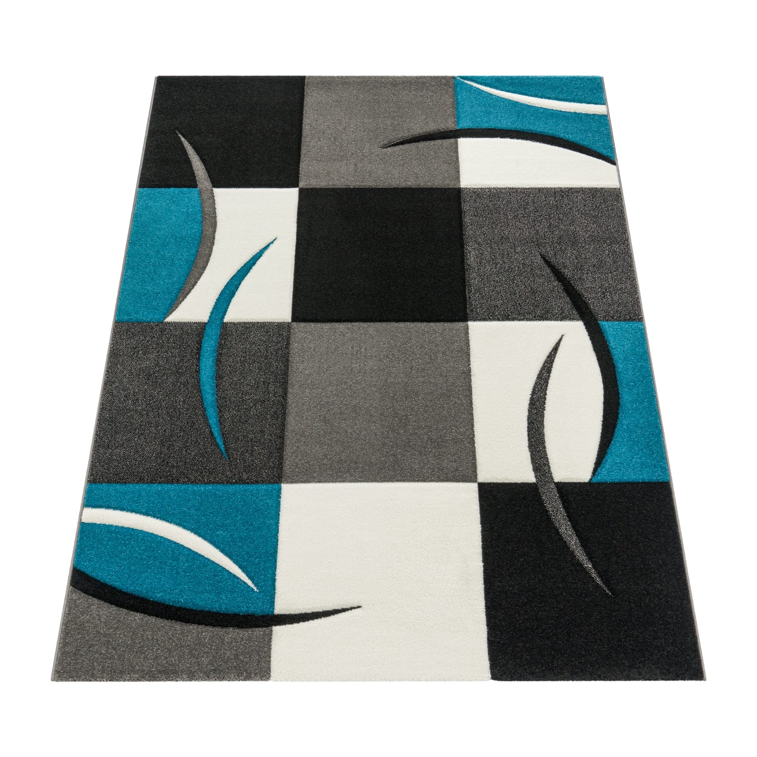 Moderner-Teppich Diamond Türkis