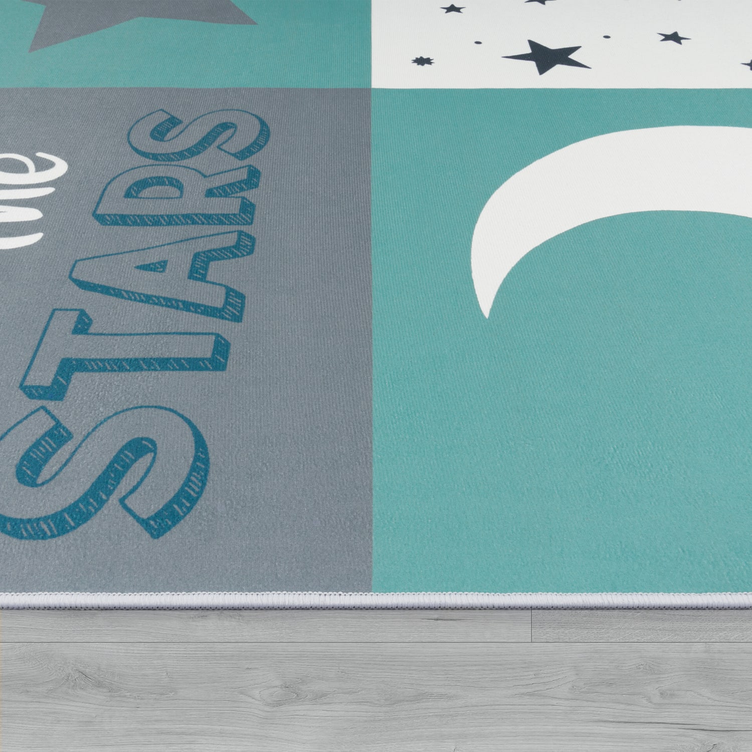Kinderteppich waschbar Aleyna Türkis