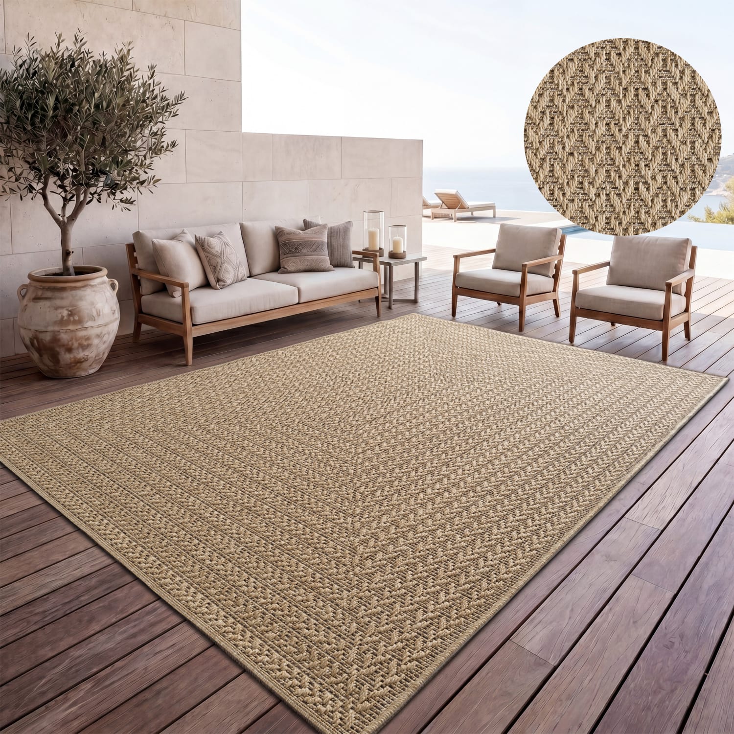 In- & Outdoor-Teppich Waregem Beige