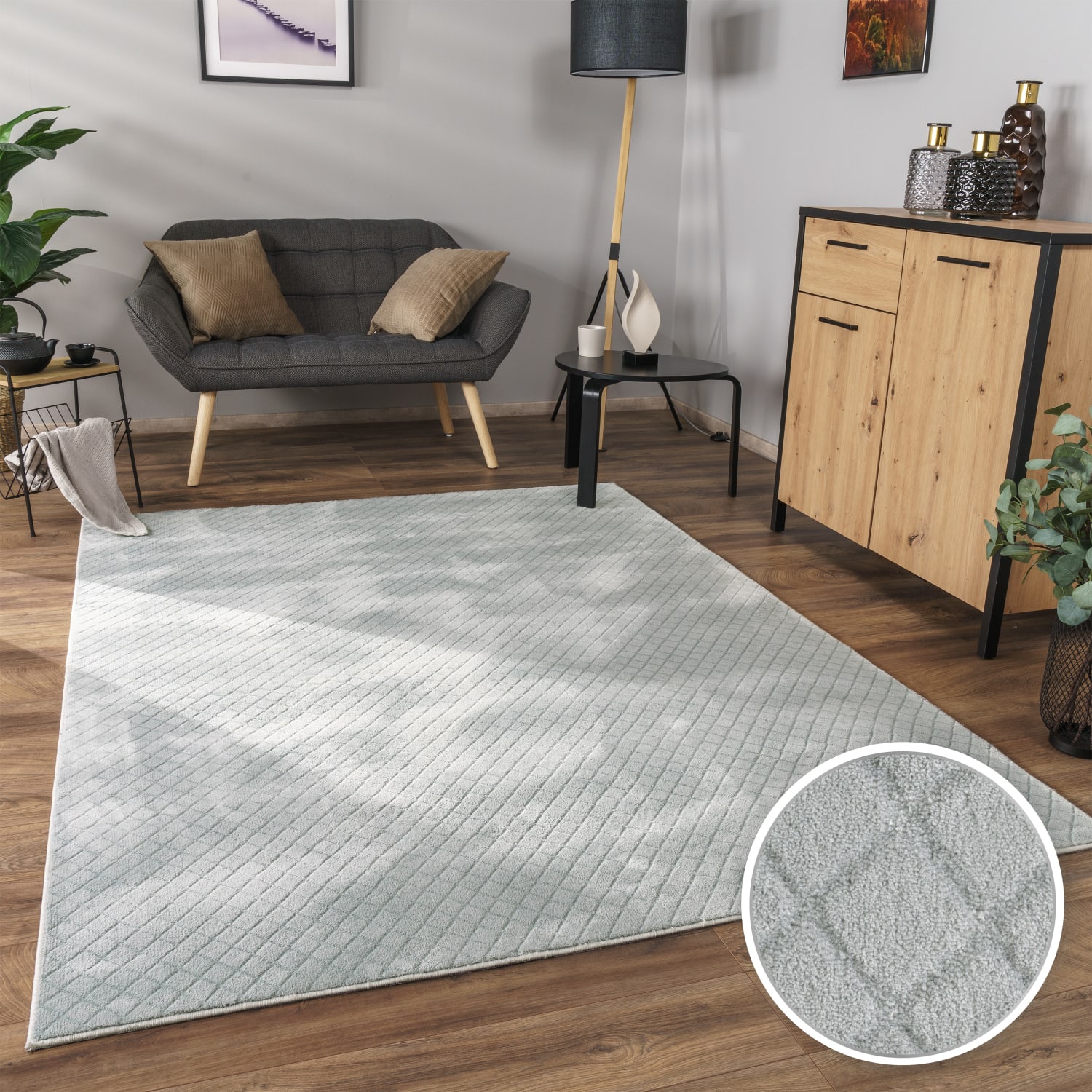 Teppich waschbar Rotterdam Grau
