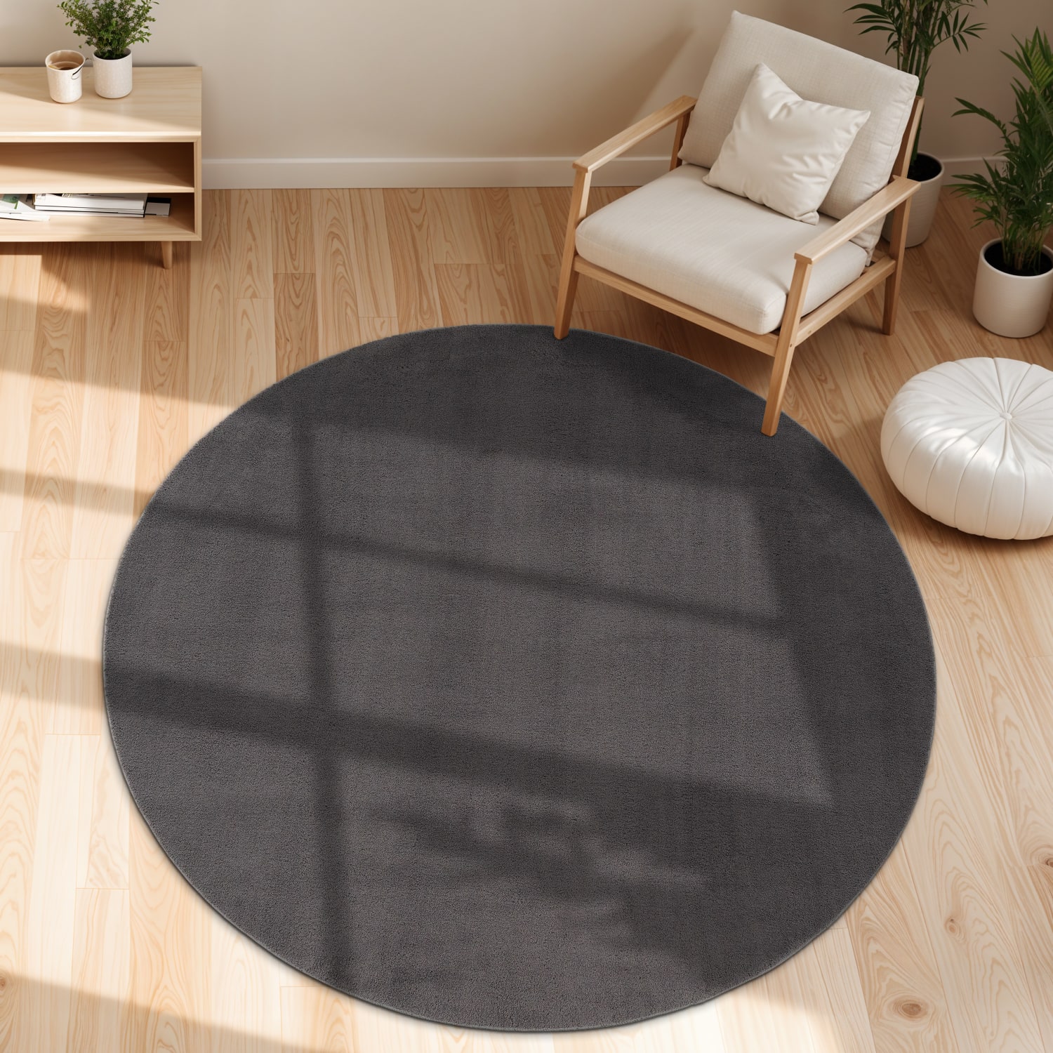 Teppich Cadiz | Anthrazit | 120 cm rund