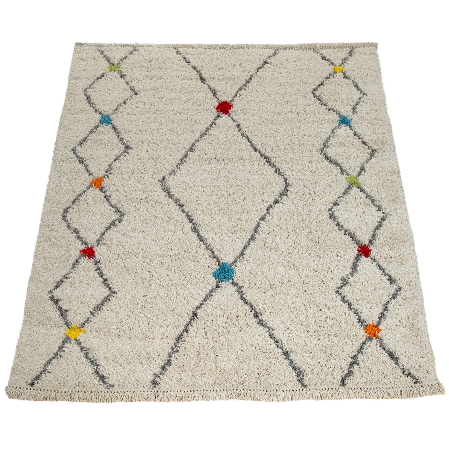 Hochflorteppich Wooly Creme