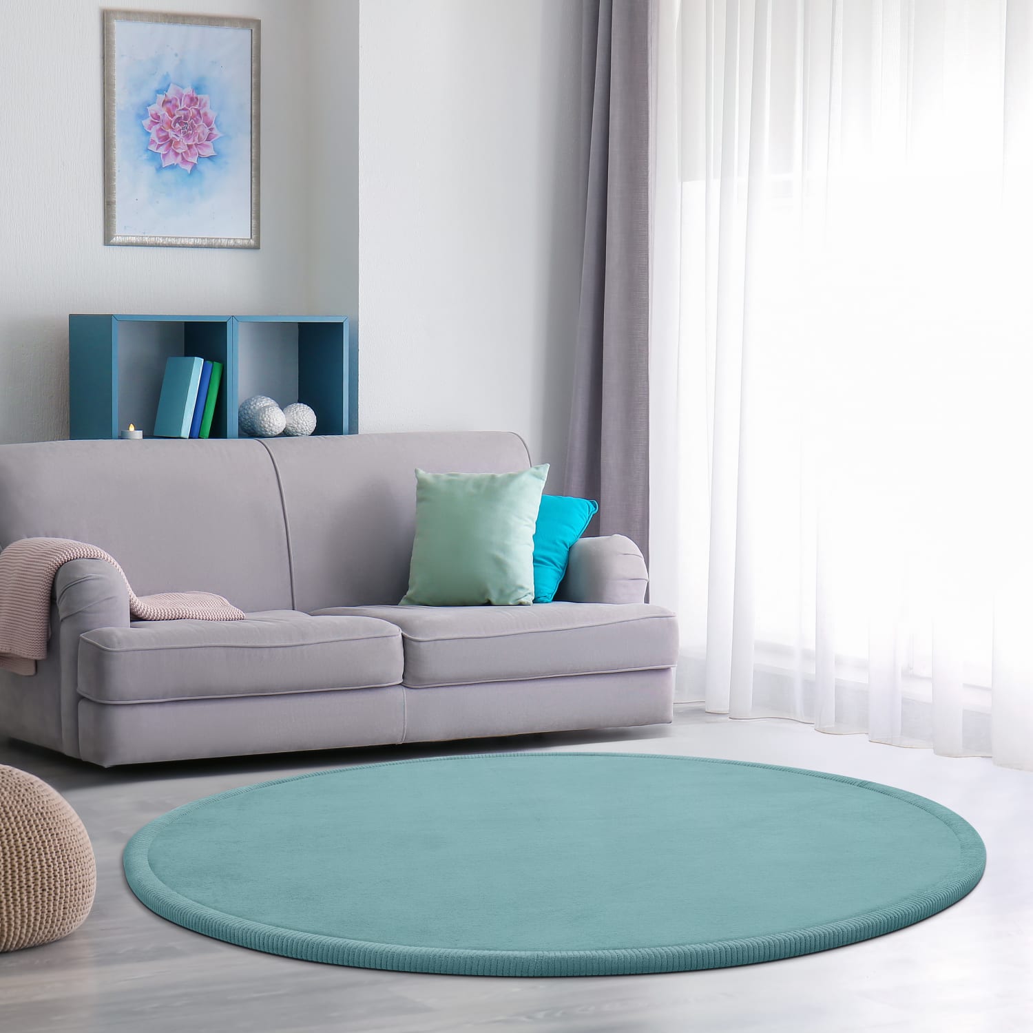 Kinderteppich waschbar Tatami Blau