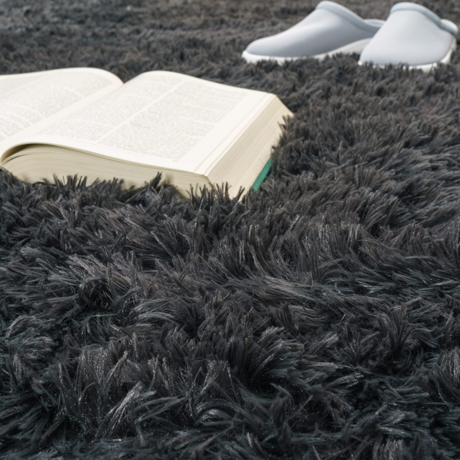 Hochflorteppich Silky Anthrazit
