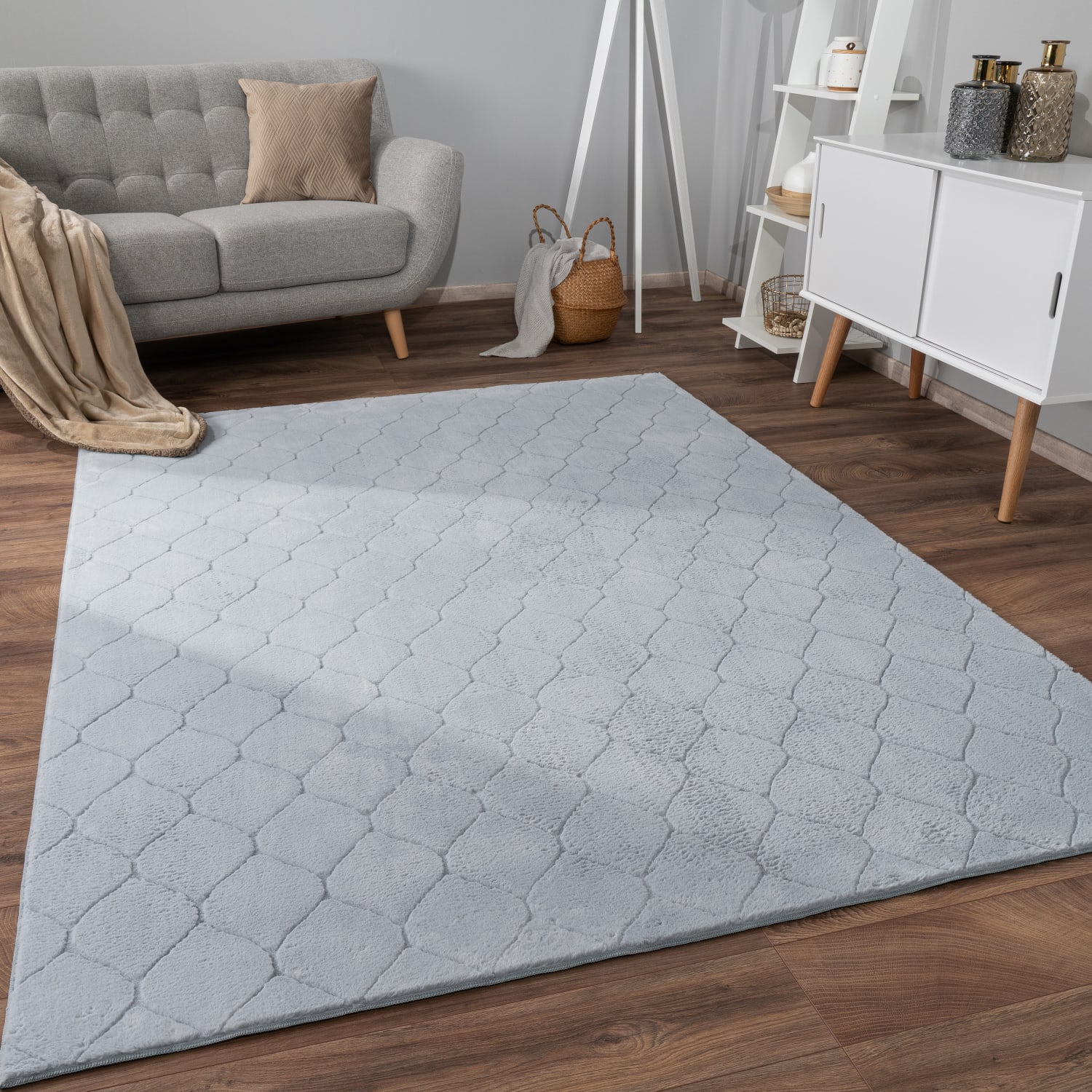 Fell-Teppich Lelystad Grau