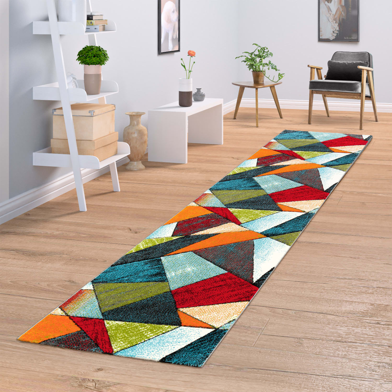 Moderner-Teppich Smaragd Mehrfarbig