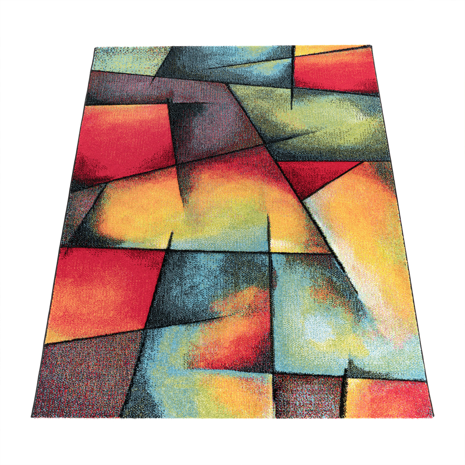 Moderner-Teppich Smaragd Mehrfarbig
