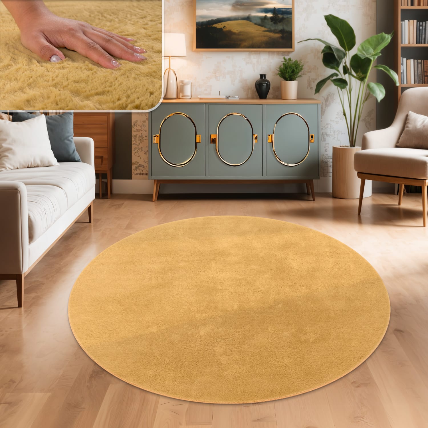 Flauschteppich Soft Gelb