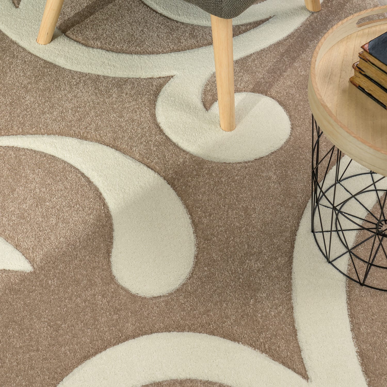 Moderner-Teppich Diamond Beige