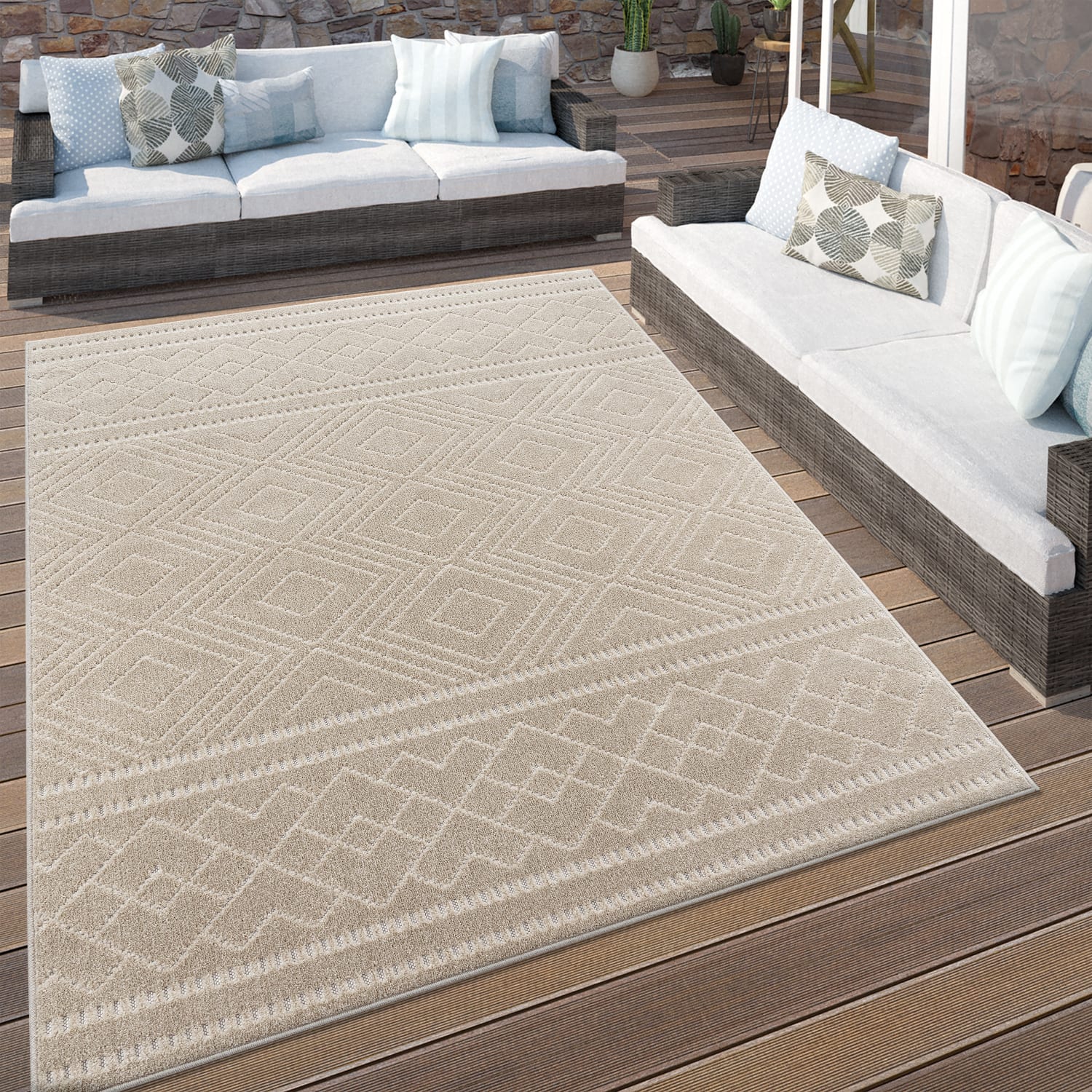 In- & Outdoor-Teppich Stilo Beige