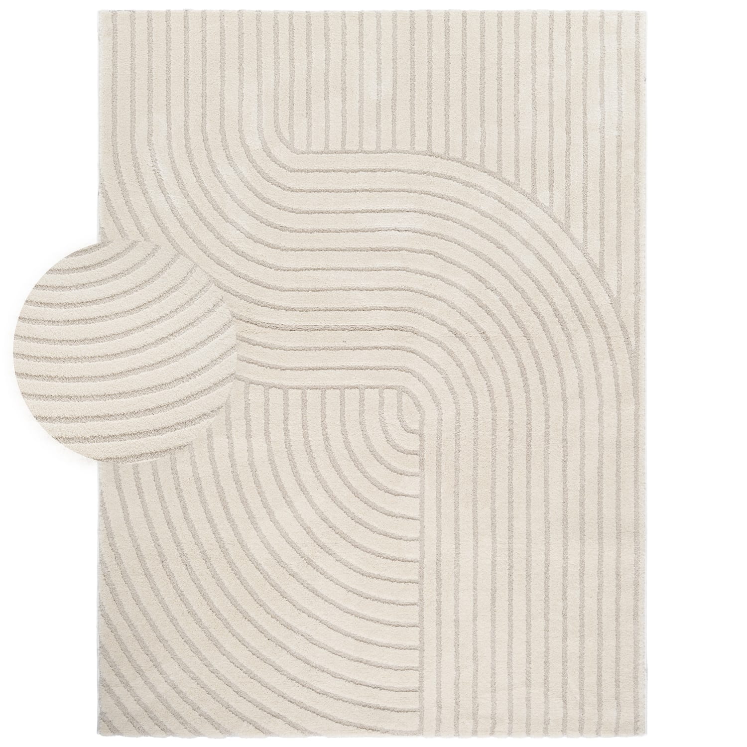 Moderner-Teppich Aura Creme