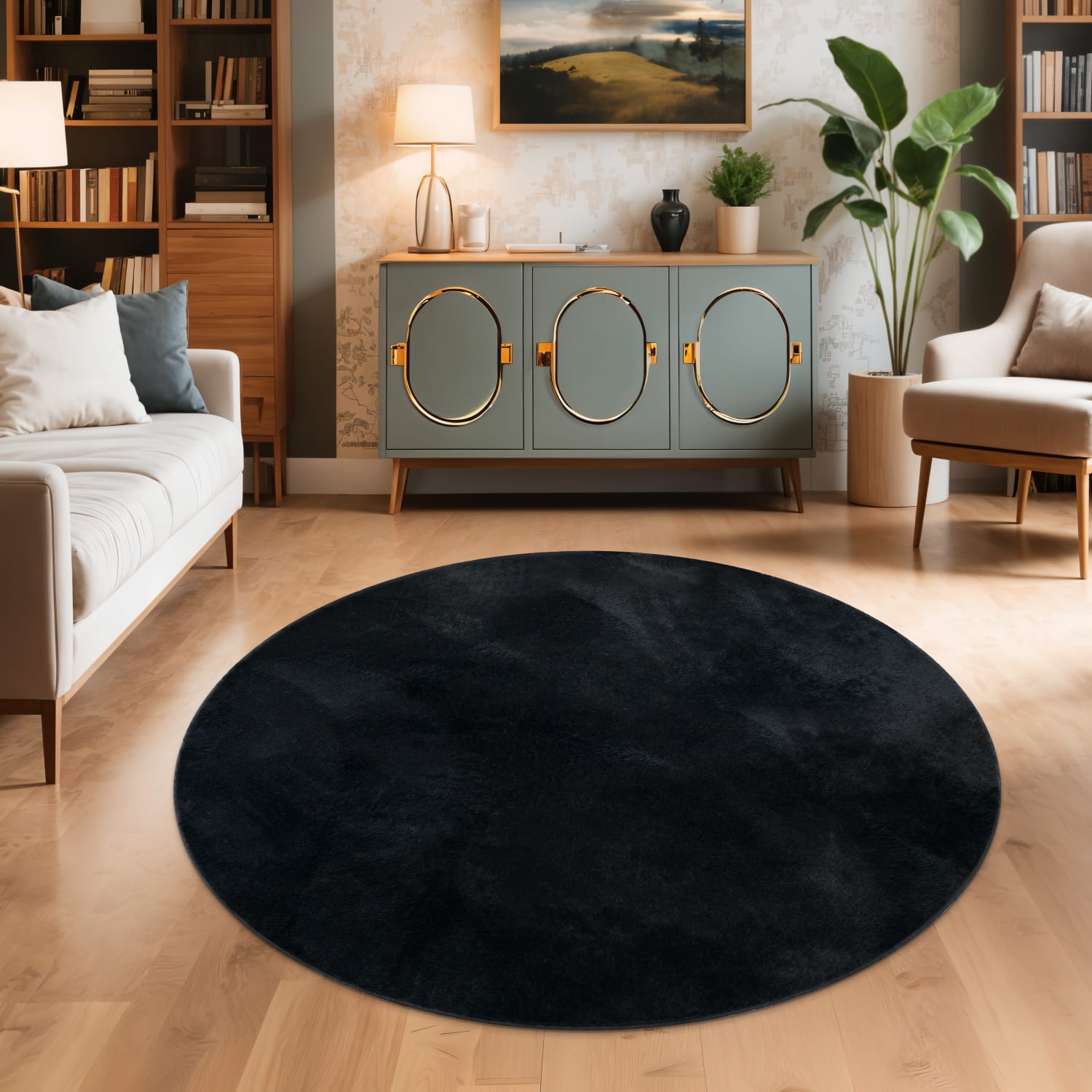 Flauschteppich Soft Schwarz