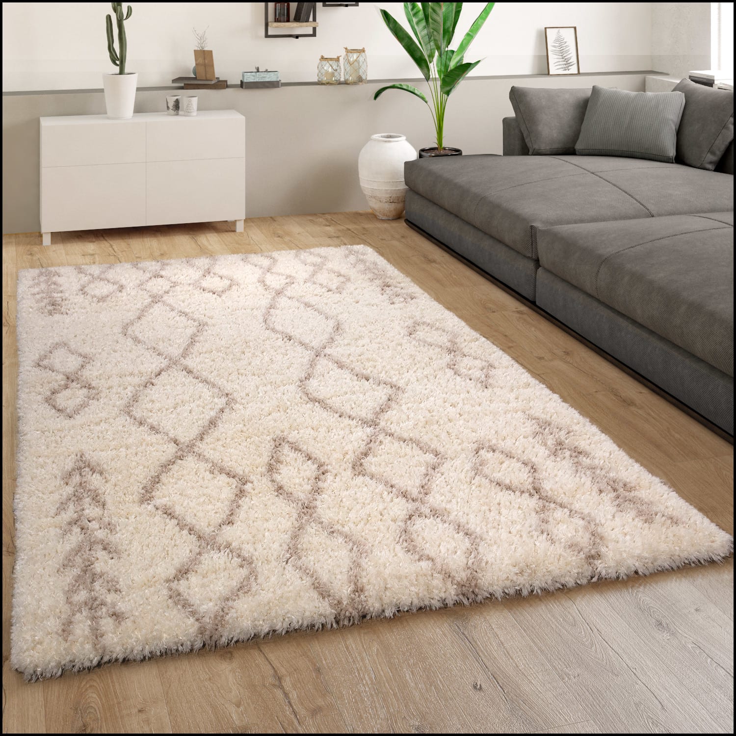 Hochflorteppich Maghreb Creme