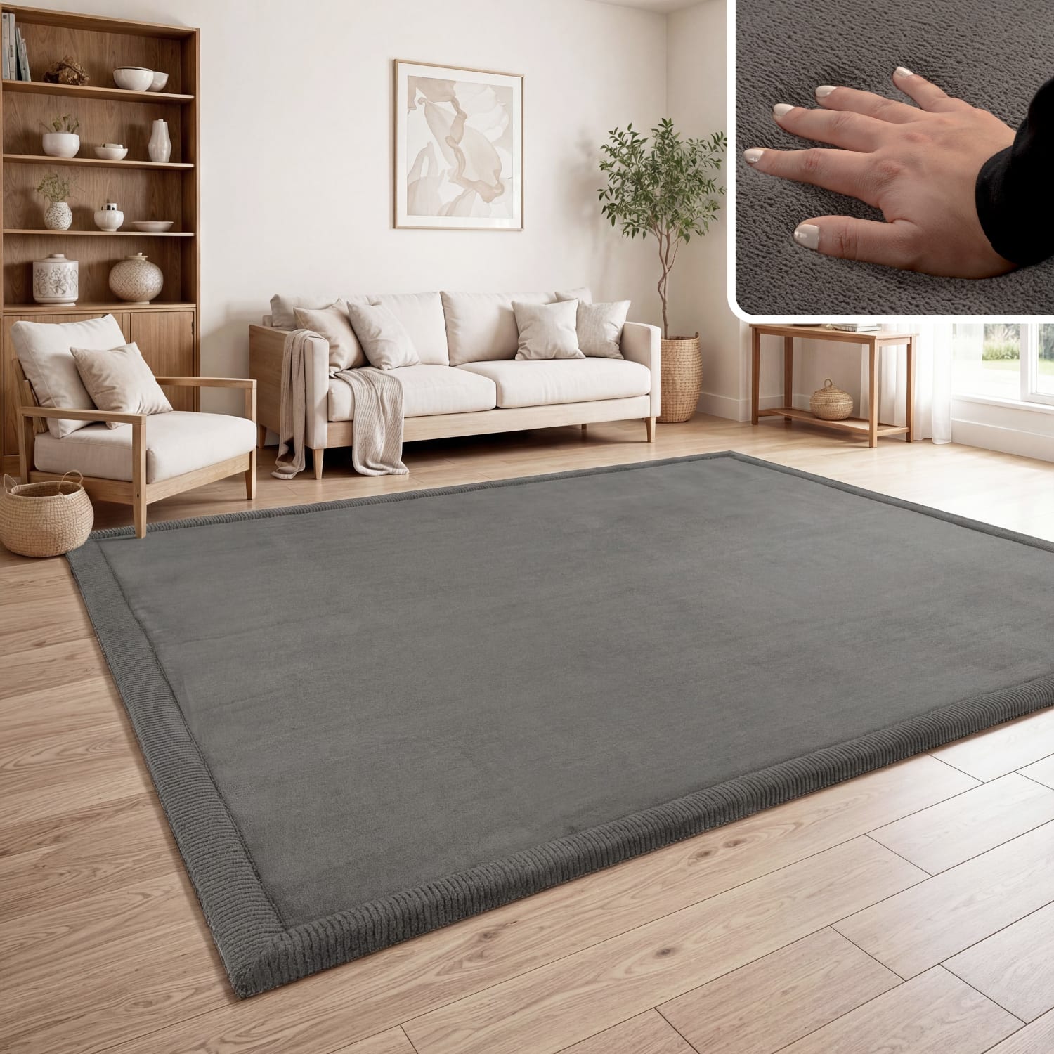 Kinderteppich waschbar Tatami Anthrazit