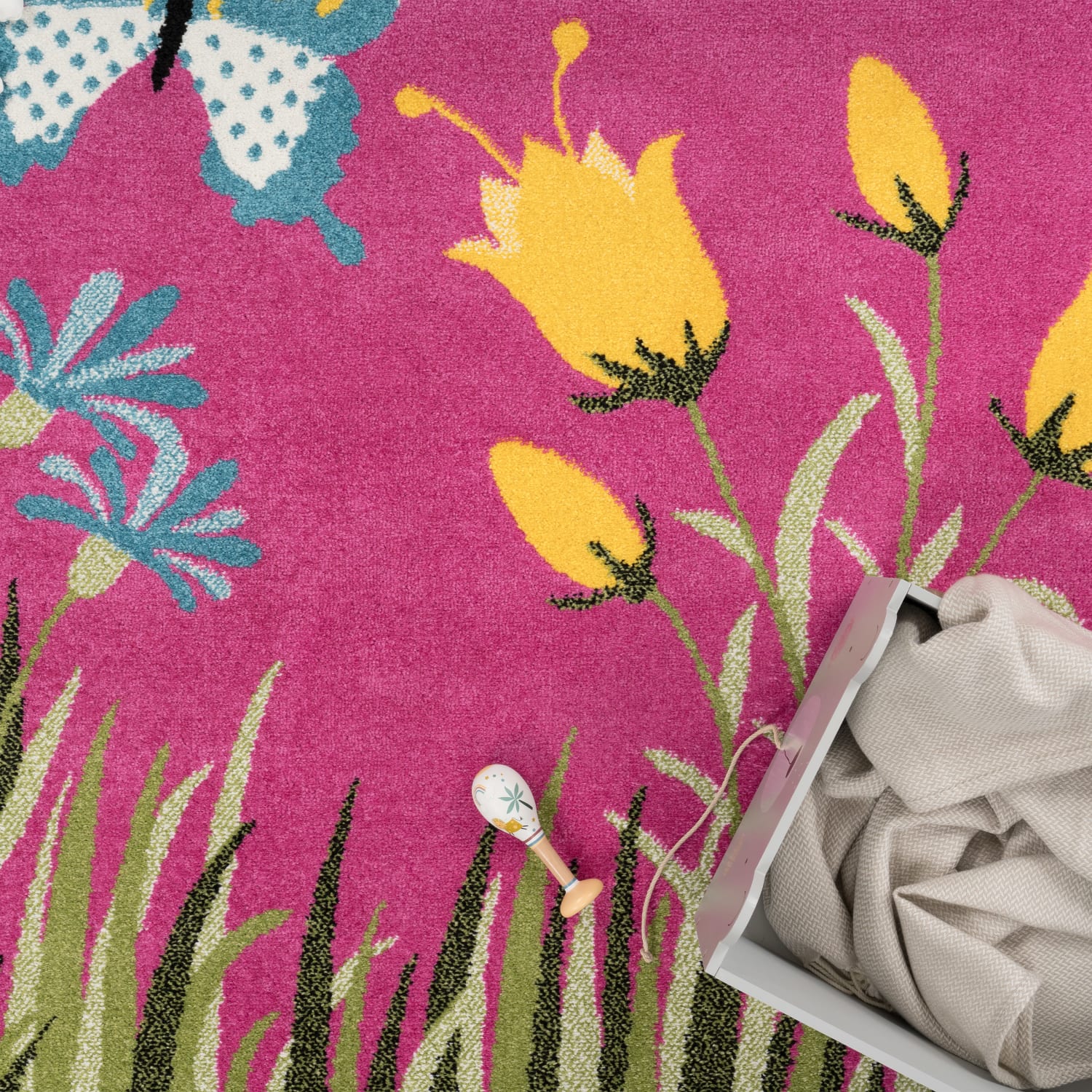 Kinder-Teppich Alma Fuchsia