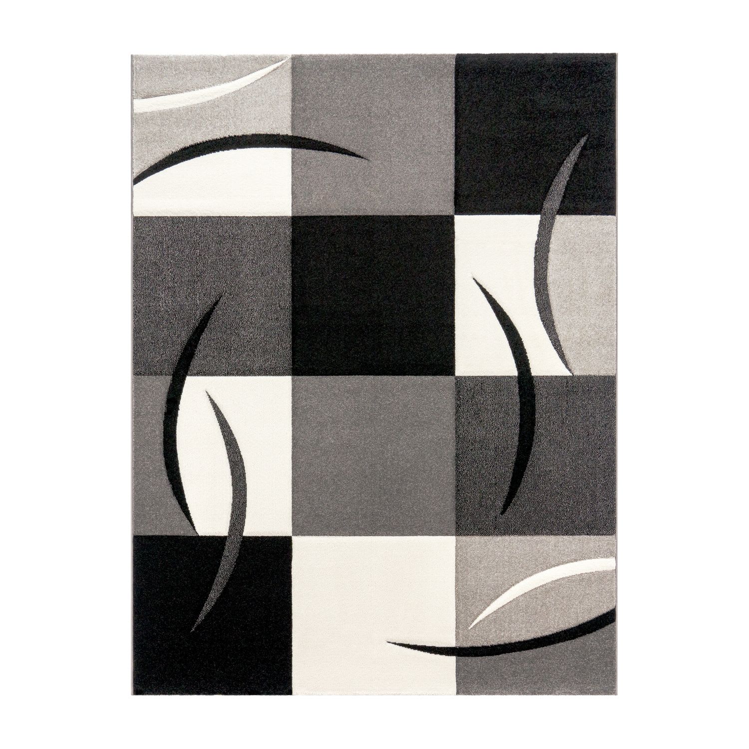 Moderner-Teppich Diamond Schwarz-Weiß