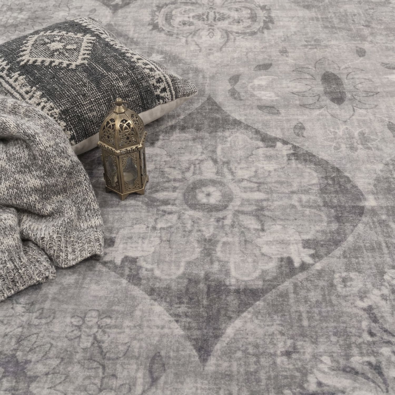 Teppich waschbar Semer Grau