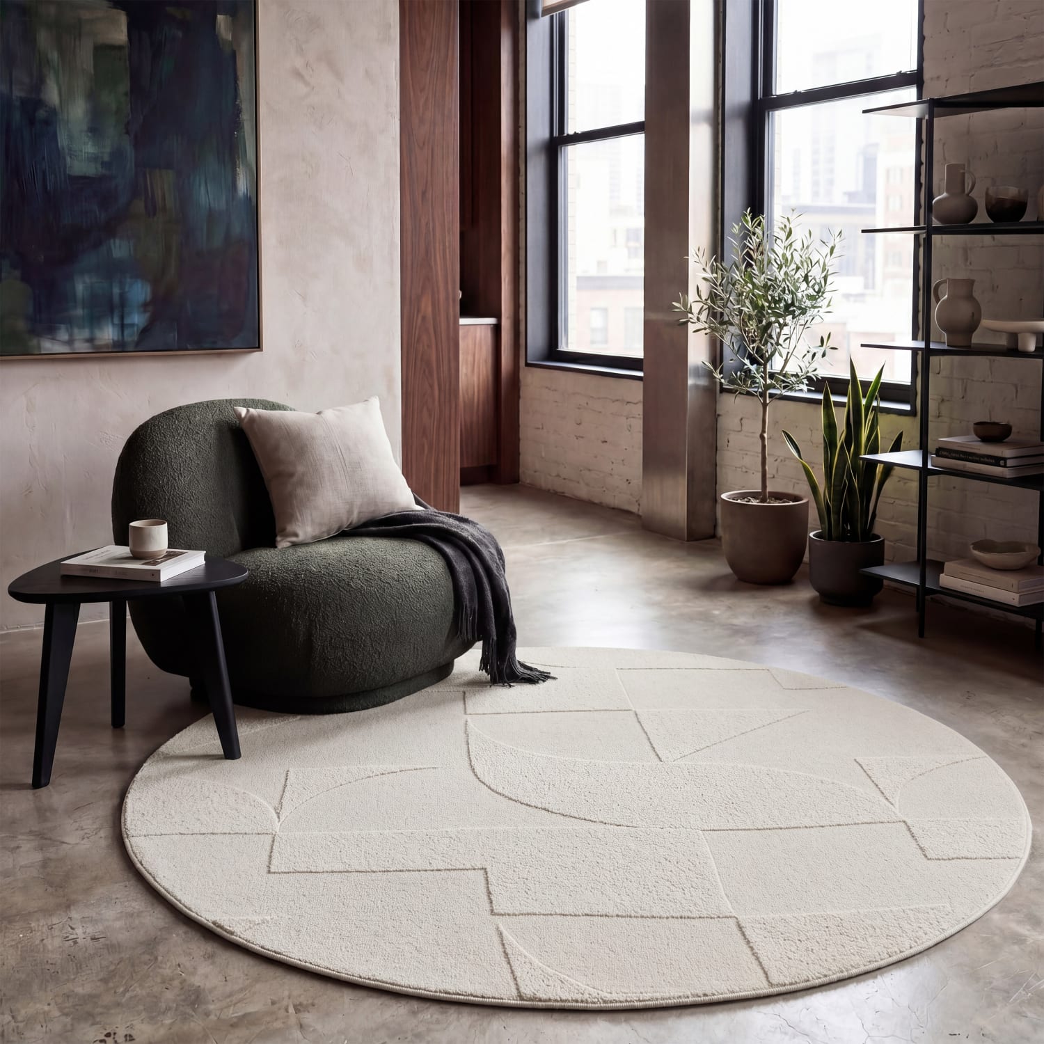 Moderner-Teppich Tokio Creme